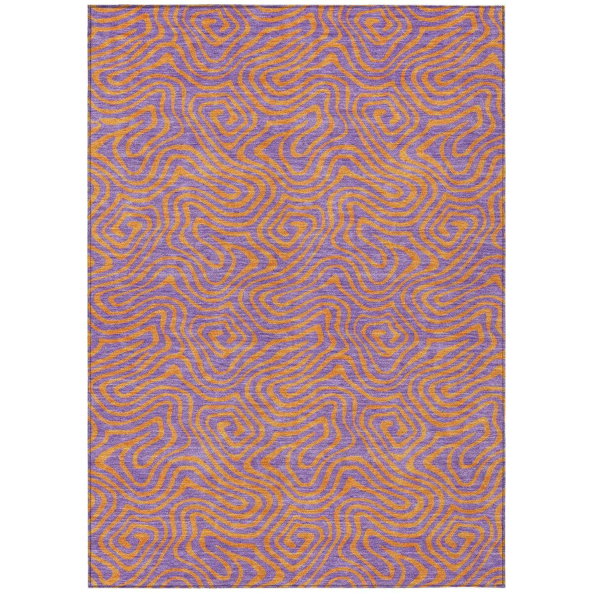Machine Washable Indoor/ Outdoor Modern Trance Chantille Rug