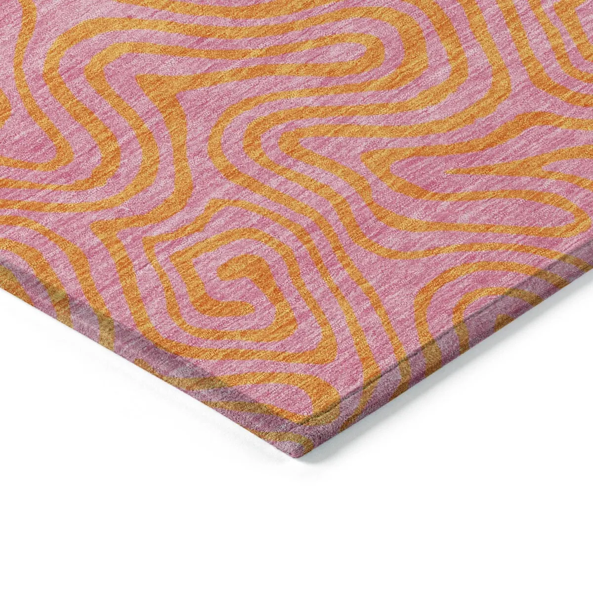 Machine Washable Indoor/ Outdoor Modern Trance Chantille Rug