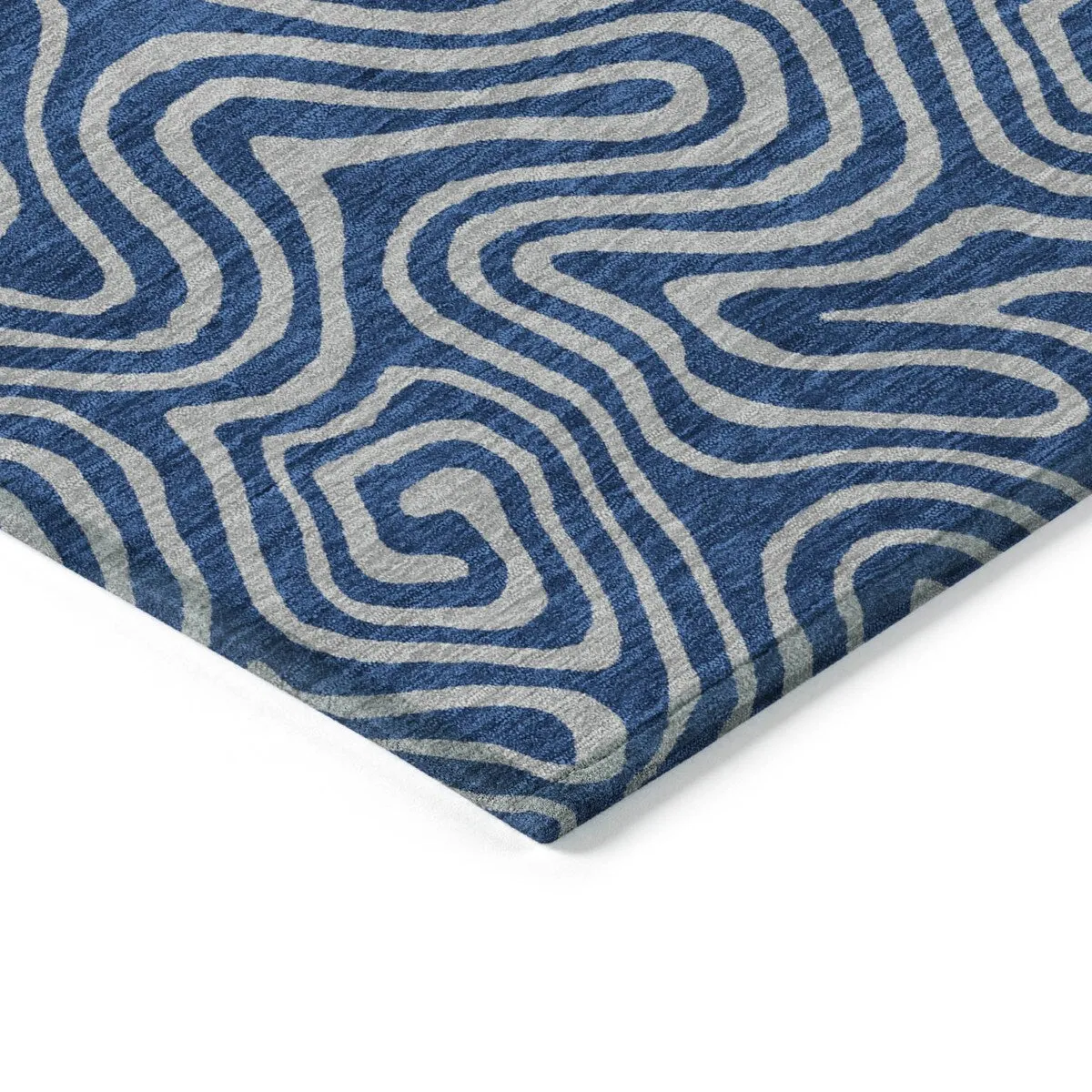 Machine Washable Indoor/ Outdoor Modern Trance Chantille Rug
