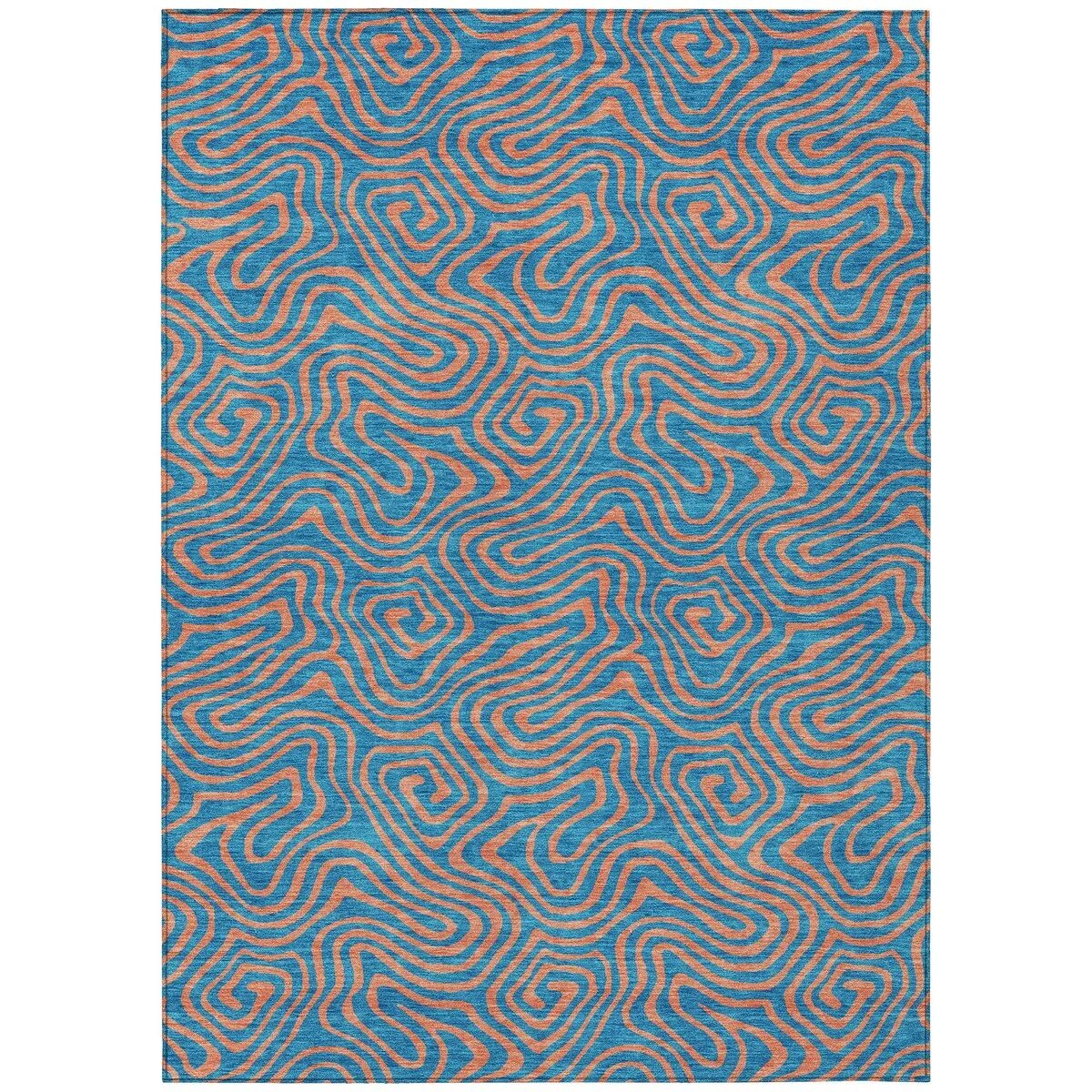 Machine Washable Indoor/ Outdoor Modern Trance Chantille Rug