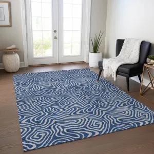 Machine Washable Indoor/ Outdoor Modern Trance Chantille Rug