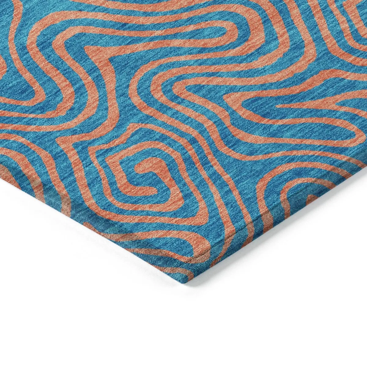 Machine Washable Indoor/ Outdoor Modern Trance Chantille Rug