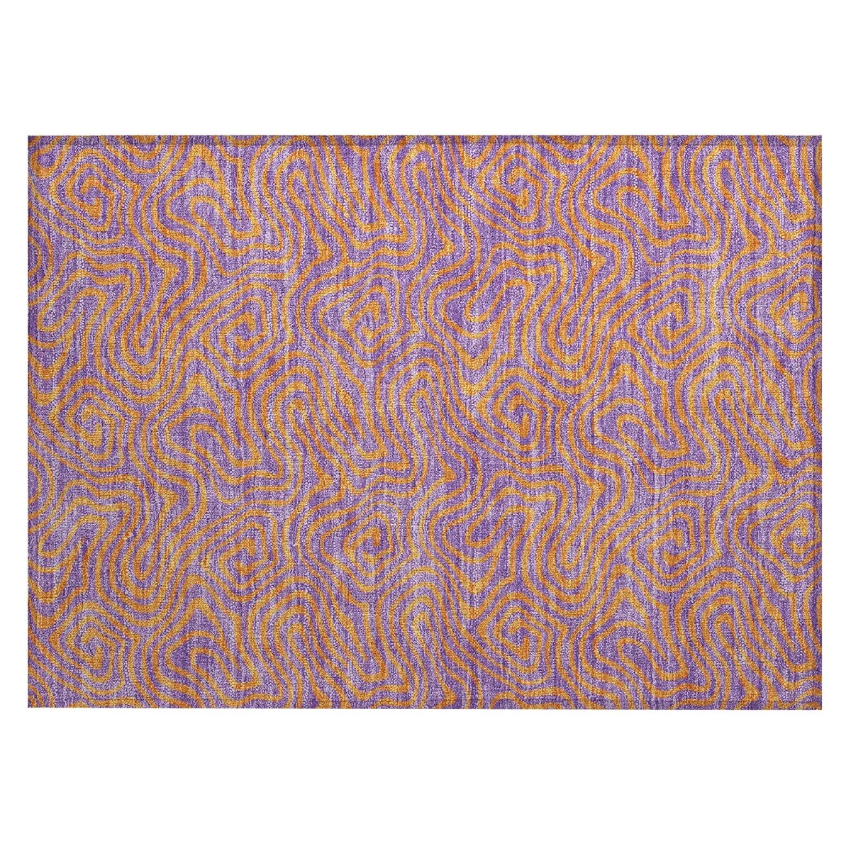 Machine Washable Indoor/ Outdoor Modern Trance Chantille Rug