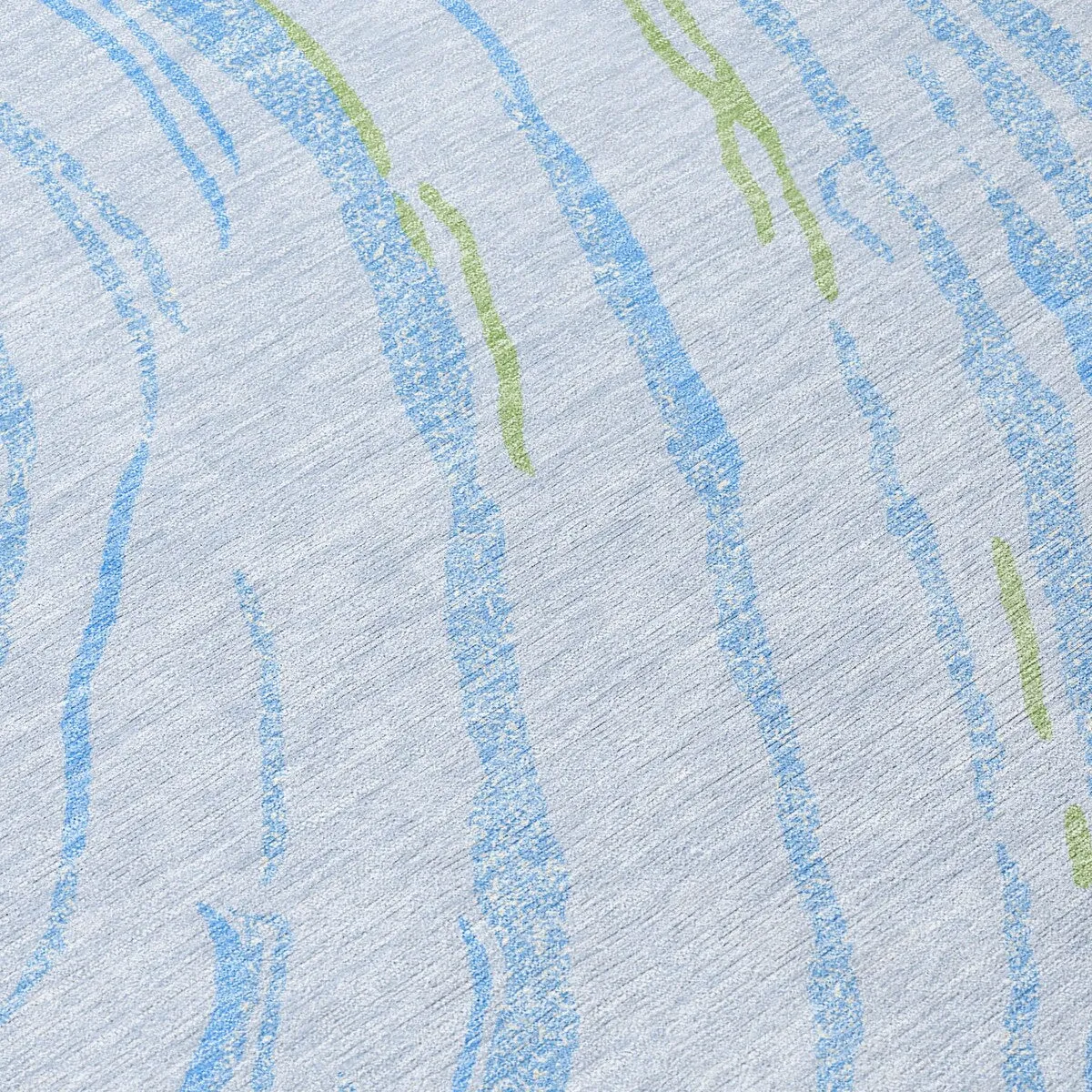 Machine Washable Indoor/ Outdoor Modern Wave Chantille Rug