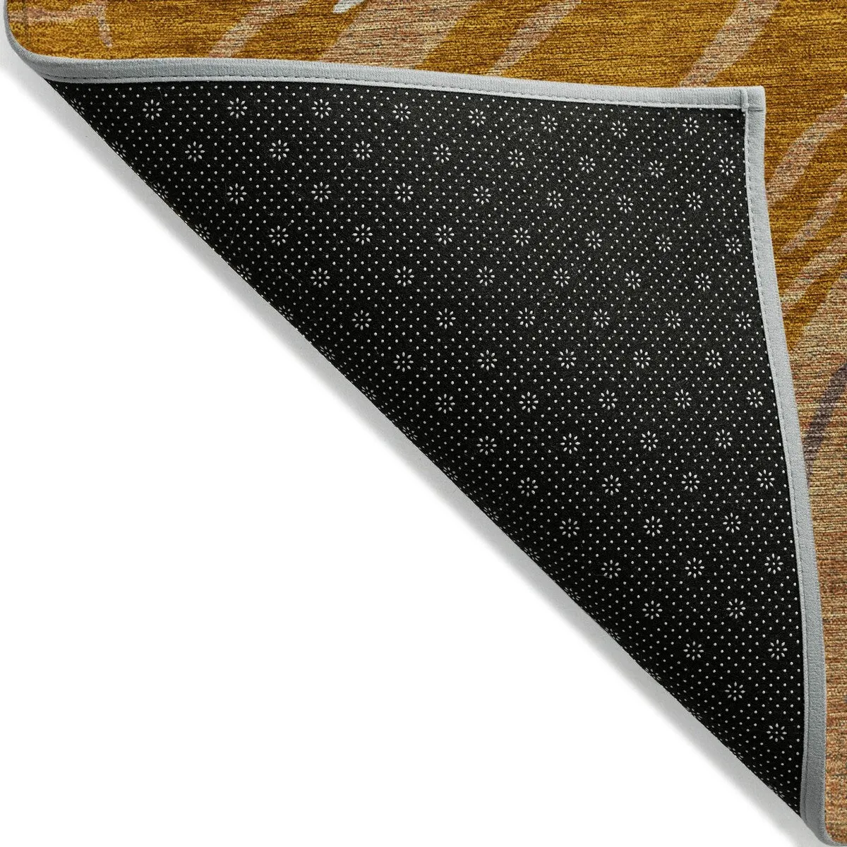Machine Washable Indoor/ Outdoor Modern Wave Chantille Rug