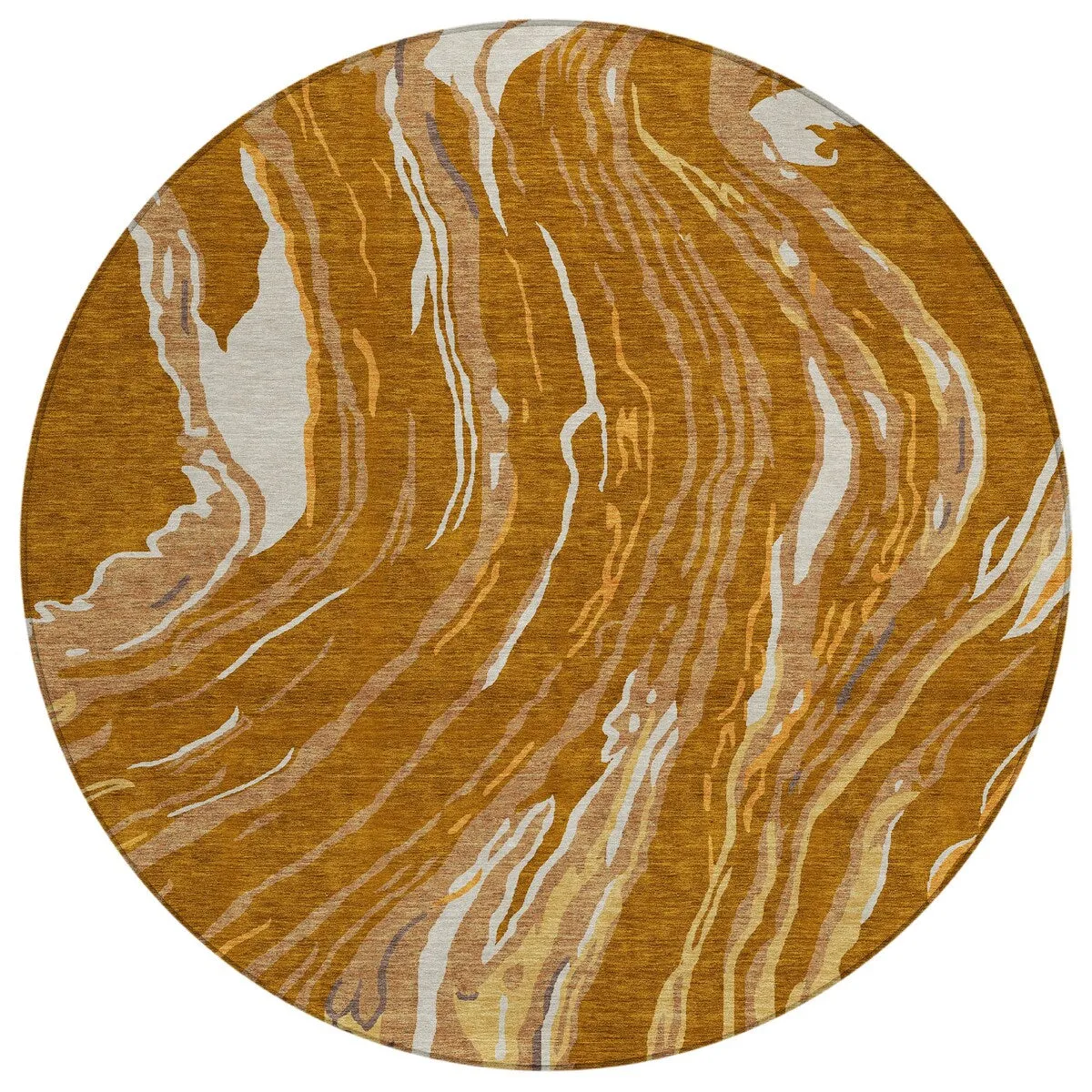 Machine Washable Indoor/ Outdoor Modern Wave Chantille Rug