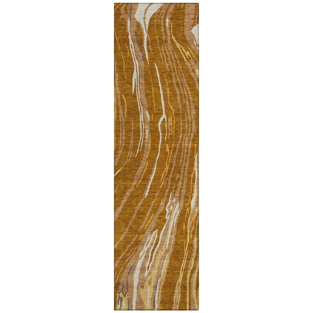 Machine Washable Indoor/ Outdoor Modern Wave Chantille Rug