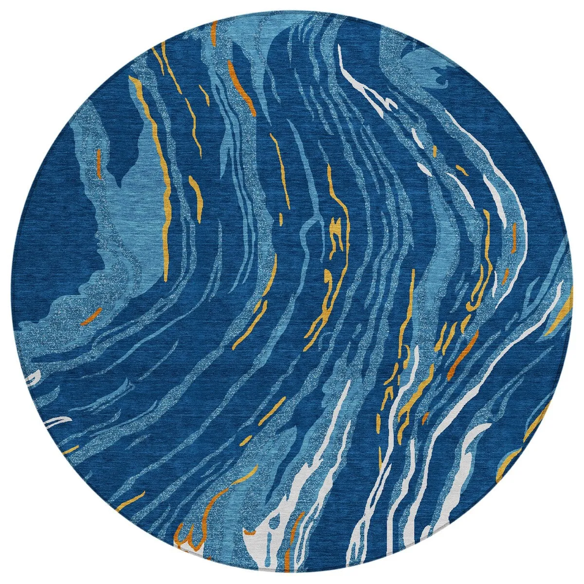 Machine Washable Indoor/ Outdoor Modern Wave Chantille Rug