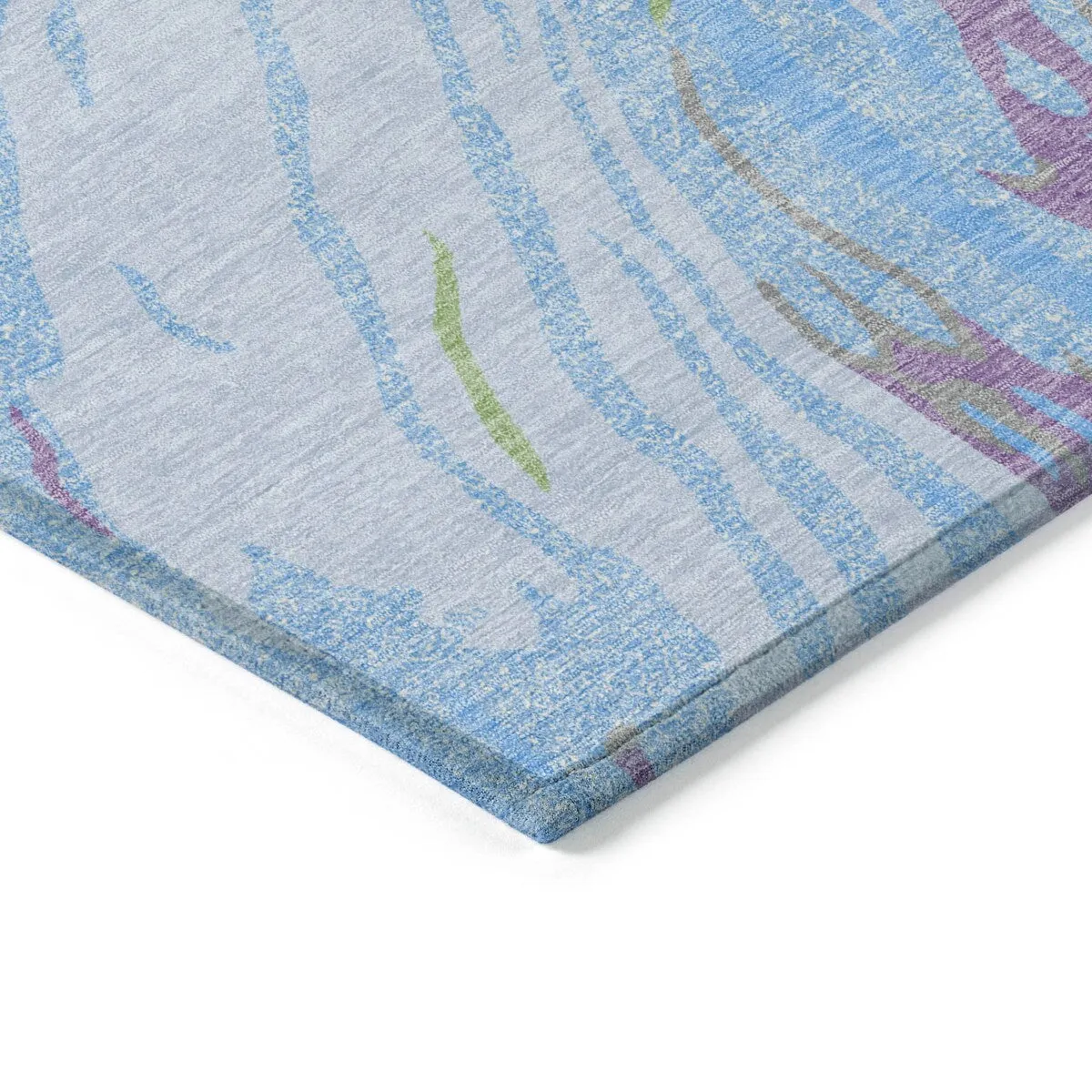 Machine Washable Indoor/ Outdoor Modern Wave Chantille Rug