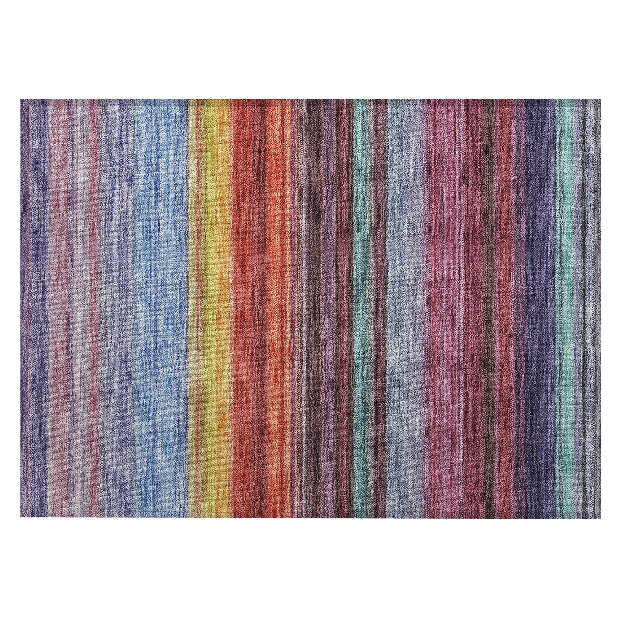 Machine Washable Indoor/ Outdoor Ombre Stripes Chantille Rug