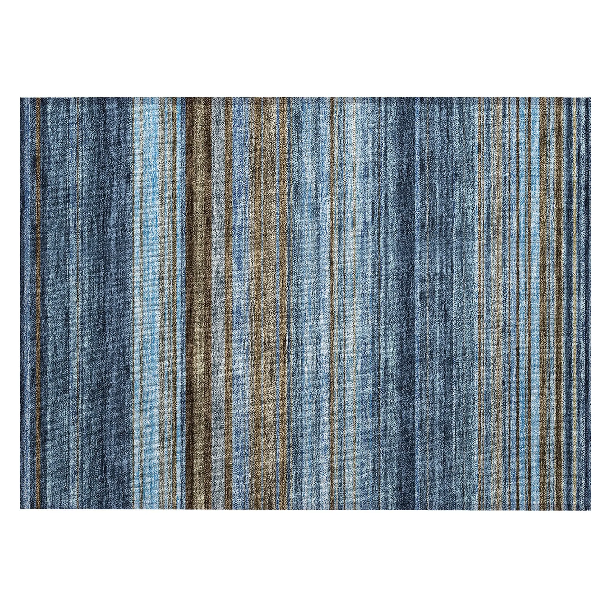 Machine Washable Indoor/ Outdoor Ombre Stripes Chantille Rug
