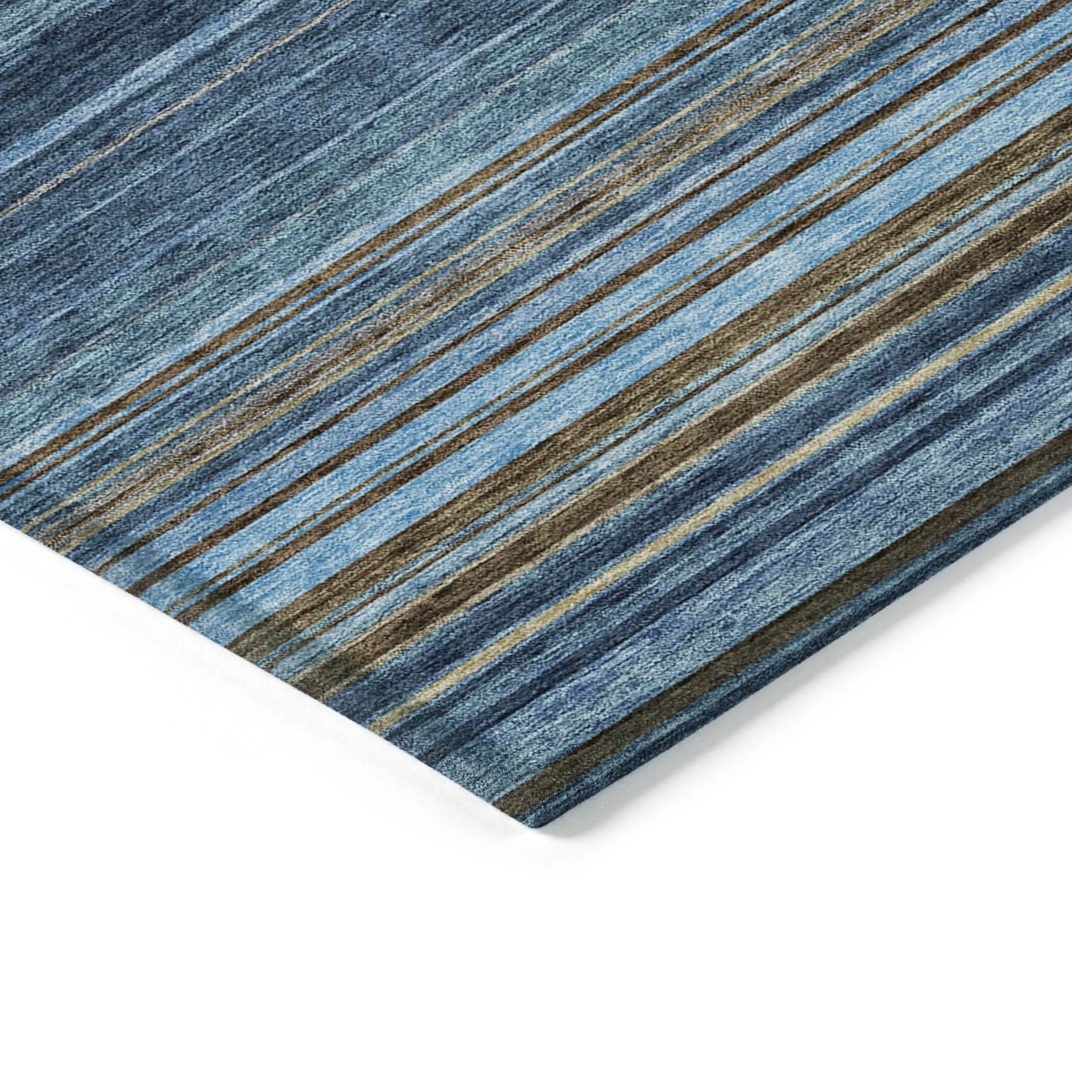 Machine Washable Indoor/ Outdoor Ombre Stripes Chantille Rug
