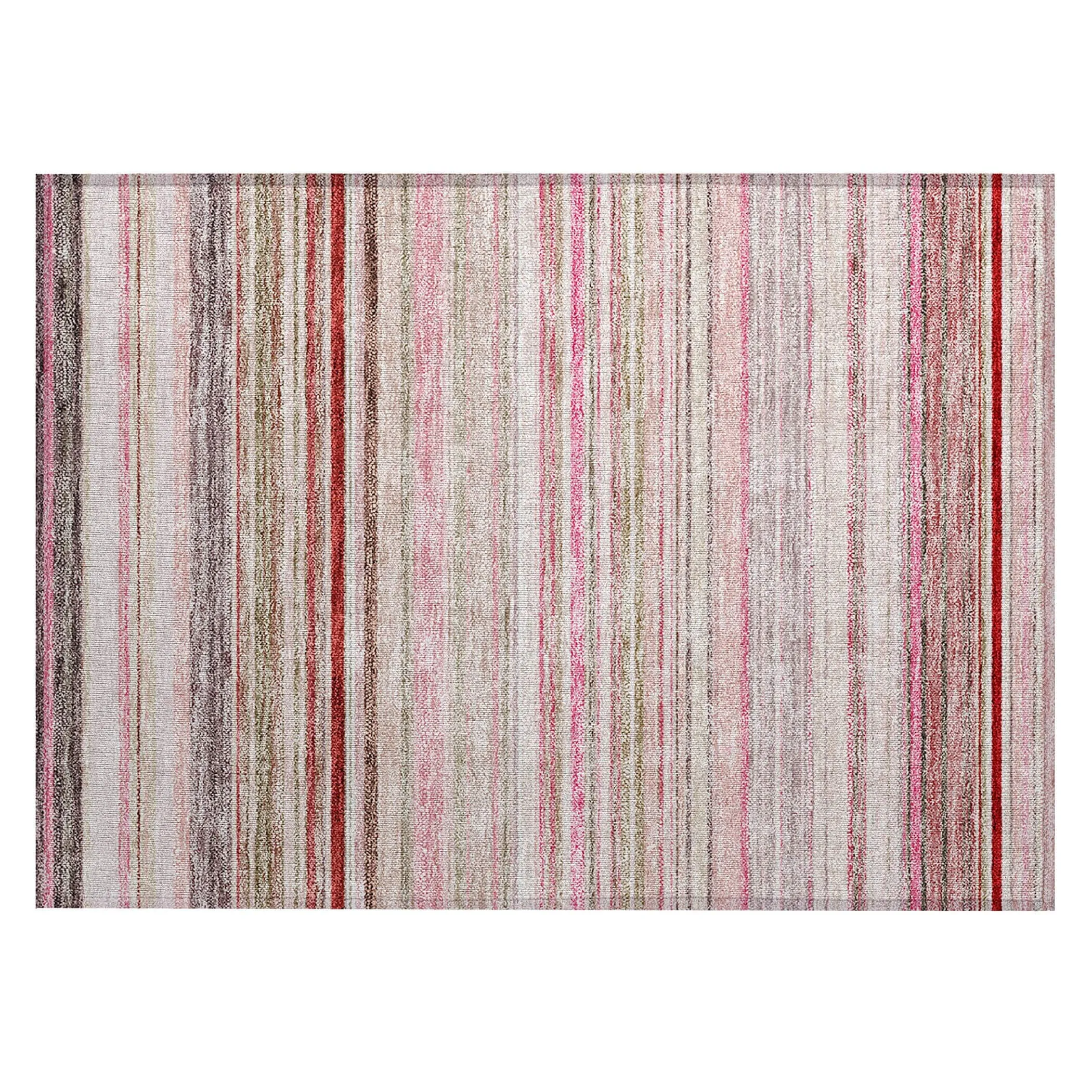 Machine Washable Indoor/ Outdoor Ombre Stripes Chantille Rug