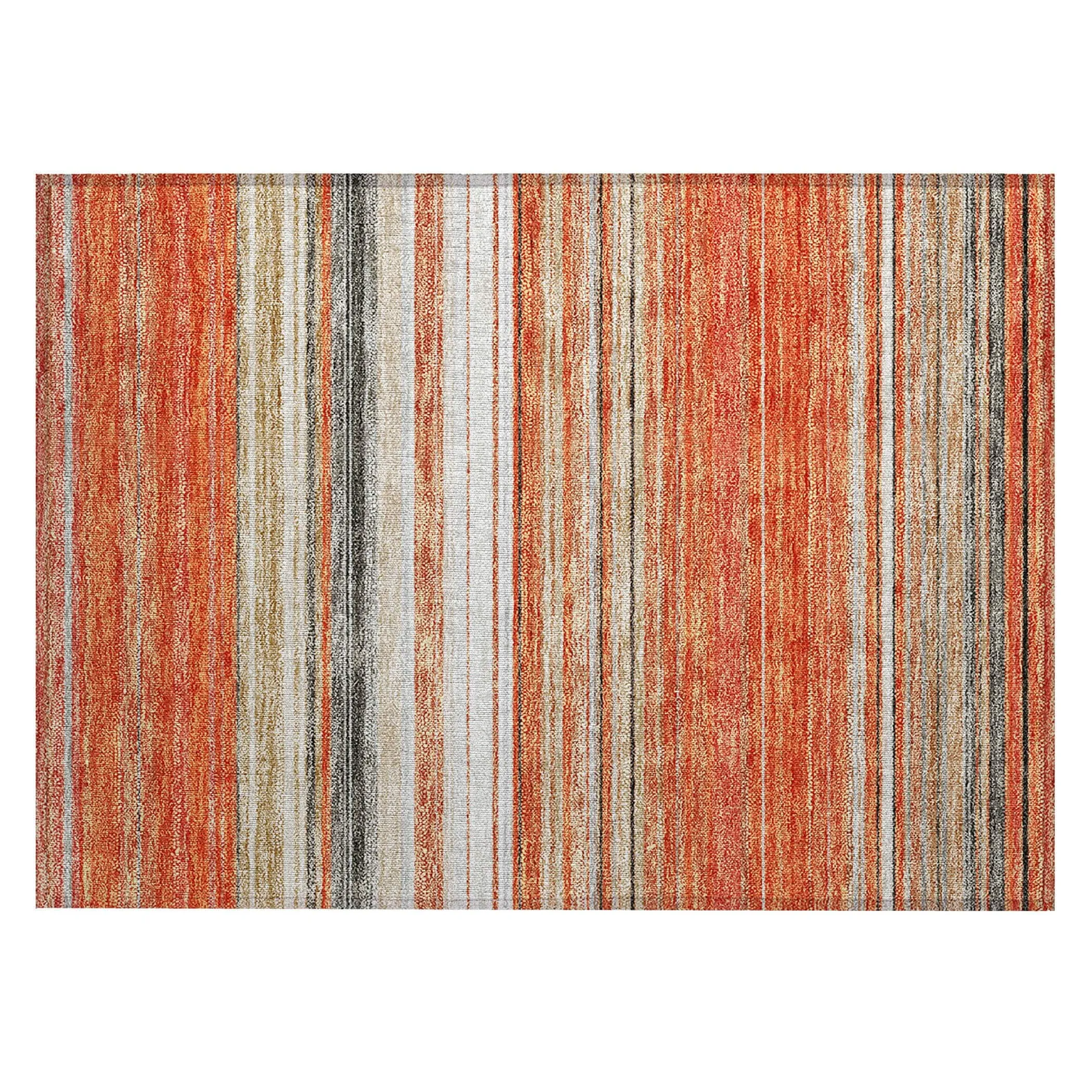 Machine Washable Indoor/ Outdoor Ombre Stripes Chantille Rug