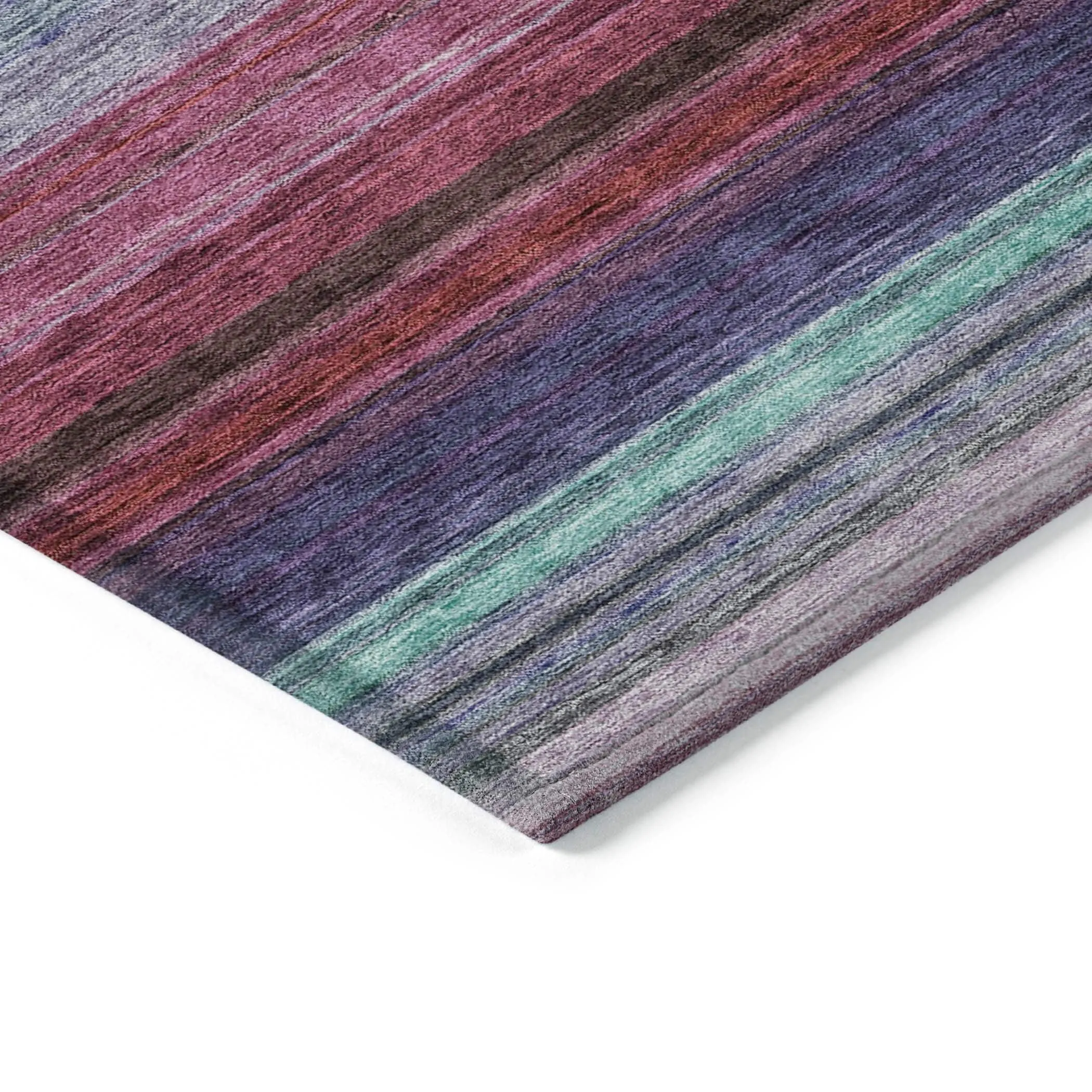 Machine Washable Indoor/ Outdoor Ombre Stripes Chantille Rug