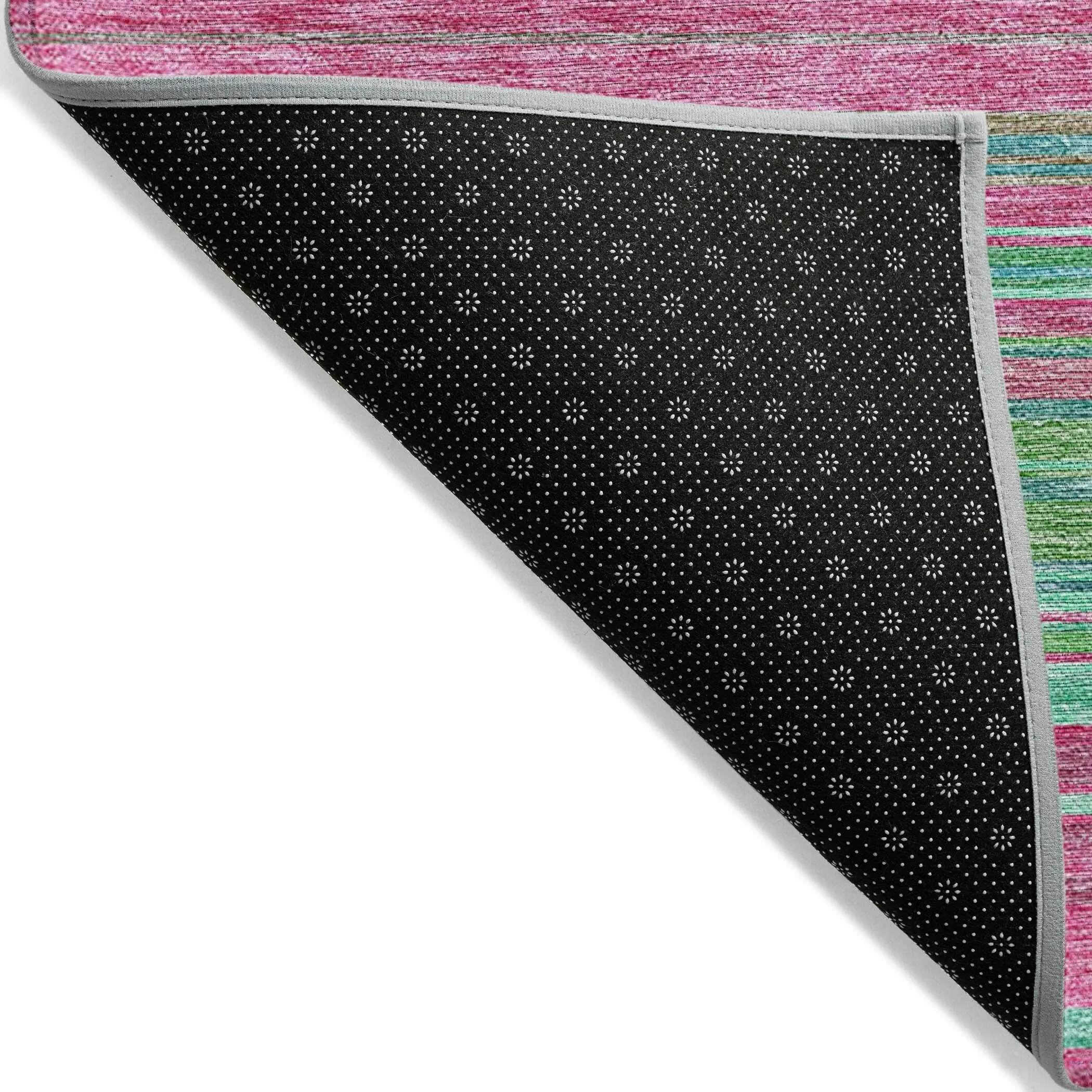 Machine Washable Indoor/ Outdoor Ombre Stripes Chantille Rug