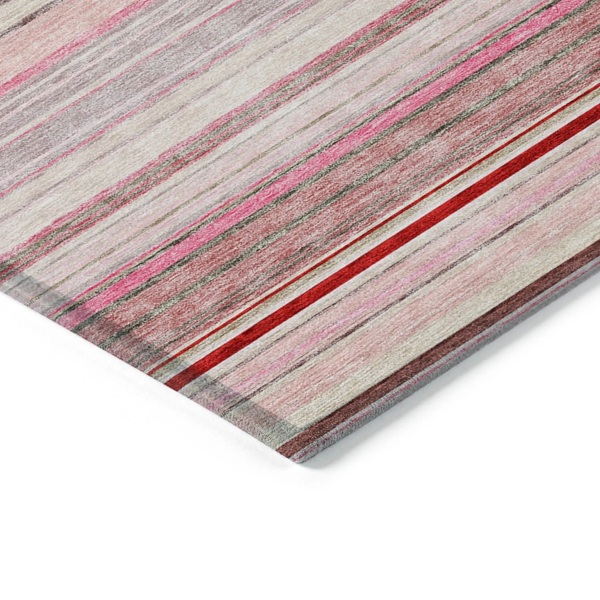Machine Washable Indoor/ Outdoor Ombre Stripes Chantille Rug