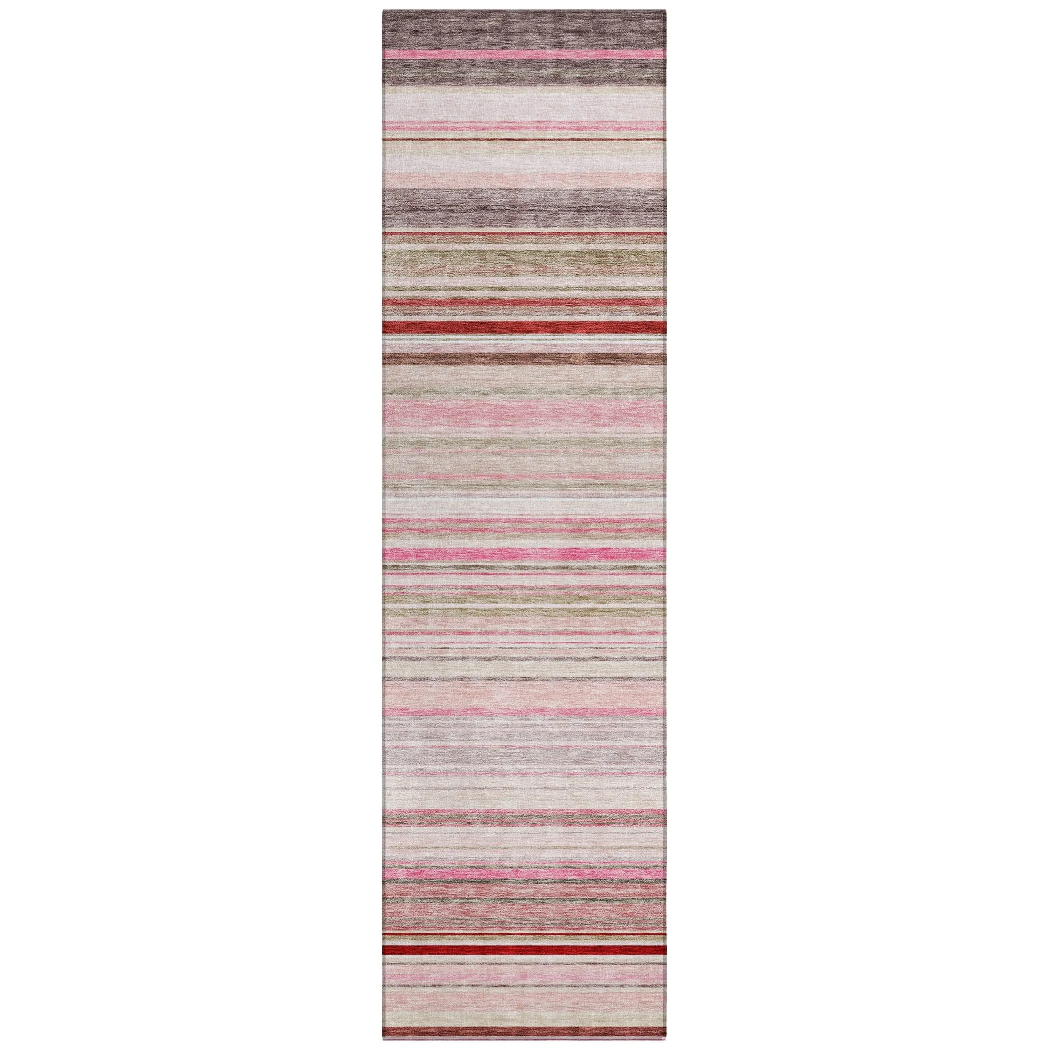 Machine Washable Indoor/ Outdoor Ombre Stripes Chantille Rug