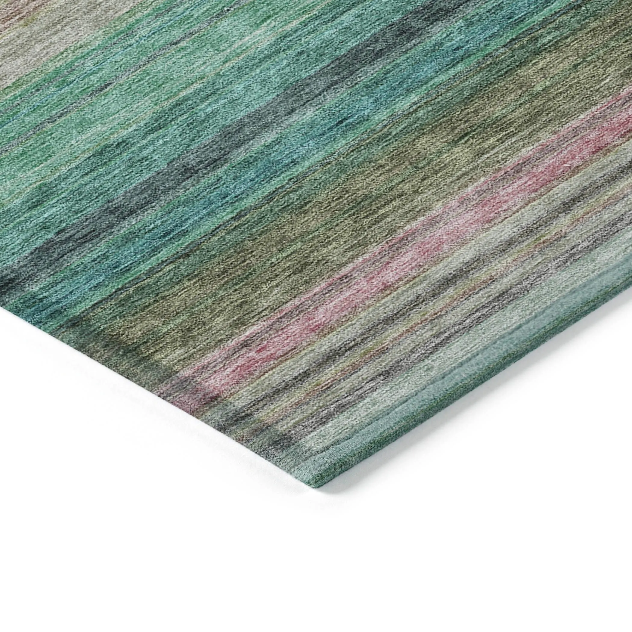 Machine Washable Indoor/ Outdoor Ombre Stripes Chantille Rug