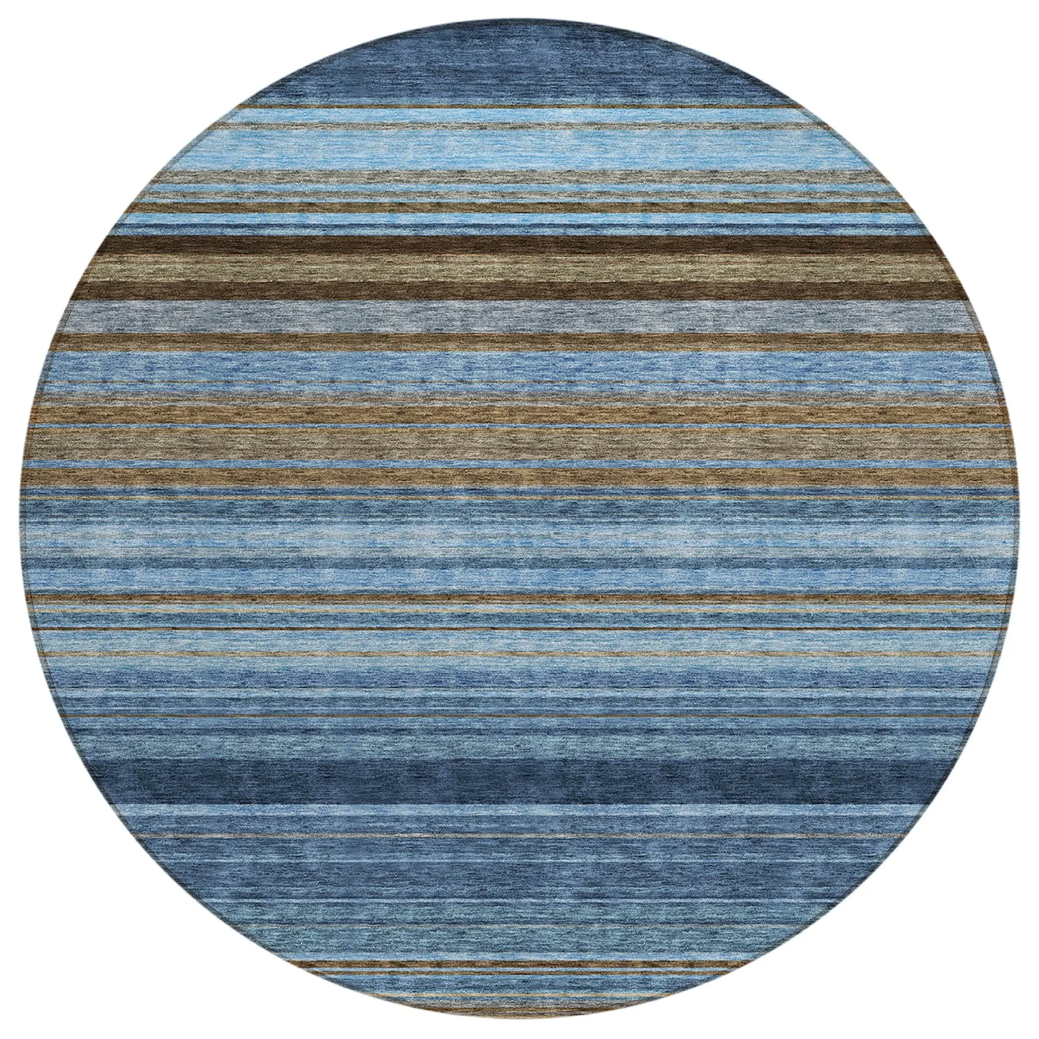 Machine Washable Indoor/ Outdoor Ombre Stripes Chantille Rug