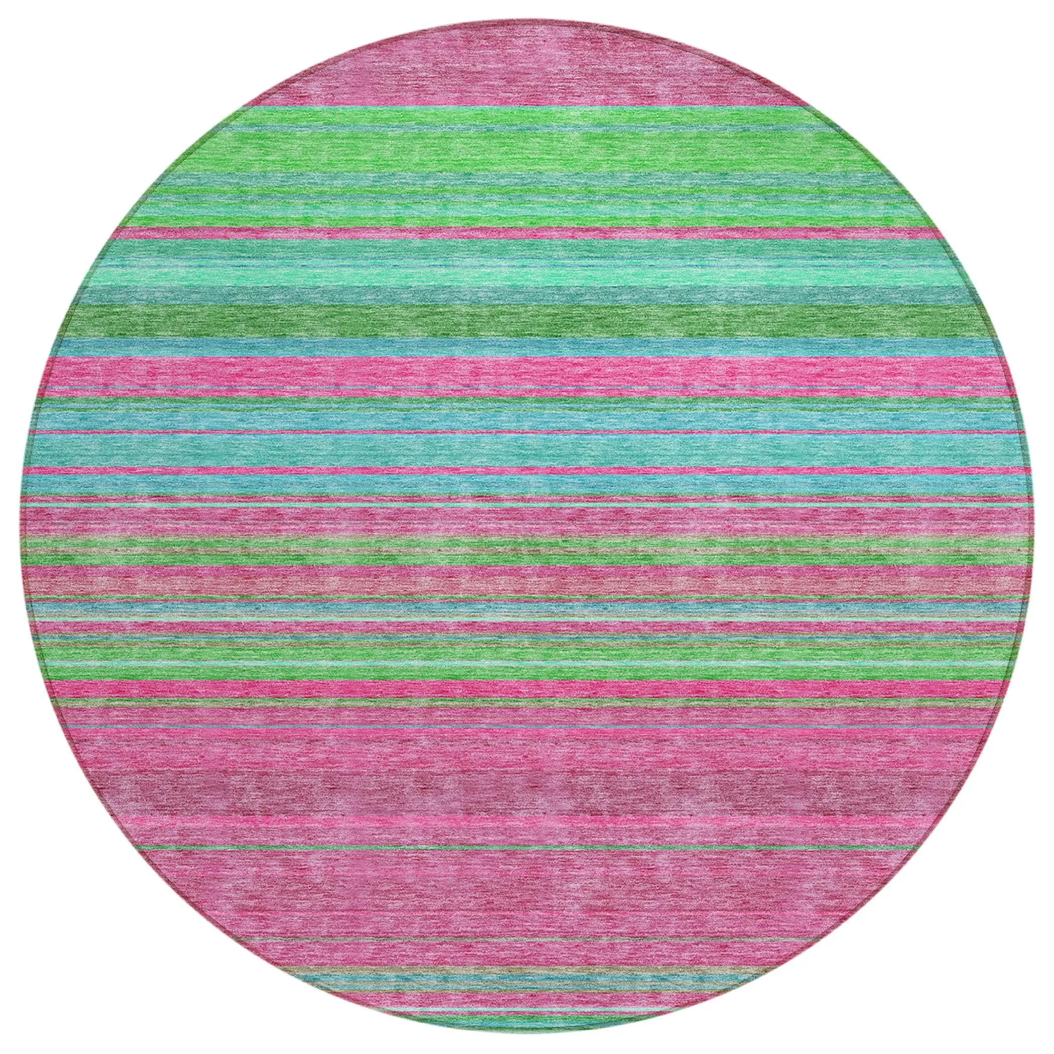 Machine Washable Indoor/ Outdoor Ombre Stripes Chantille Rug