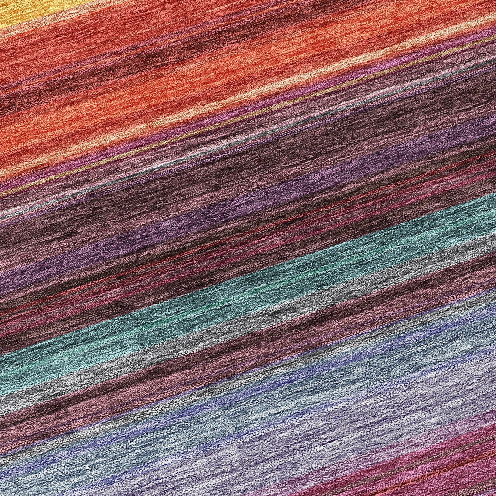 Machine Washable Indoor/ Outdoor Ombre Stripes Chantille Rug