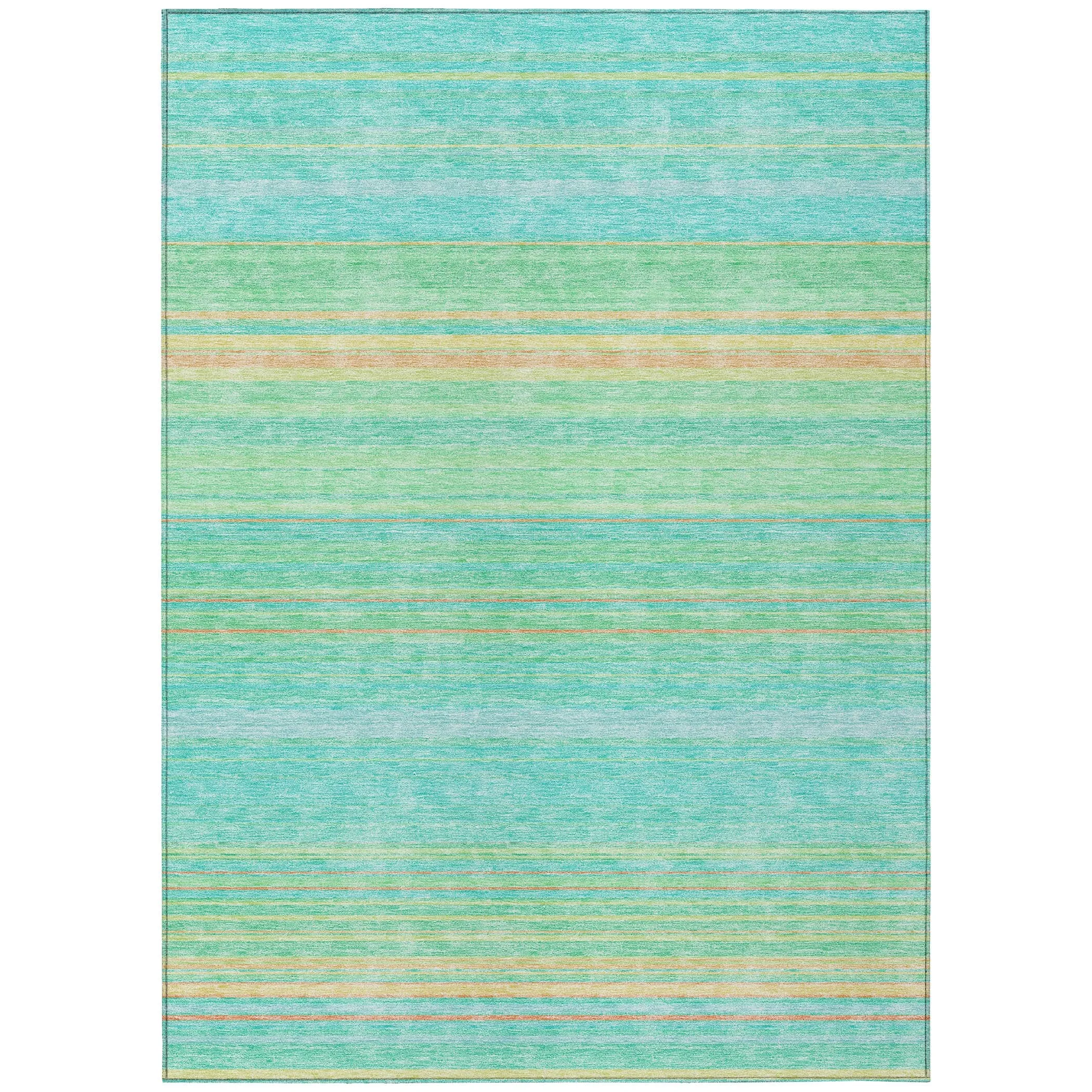 Machine Washable Indoor/ Outdoor Ombre Stripes Chantille Rug