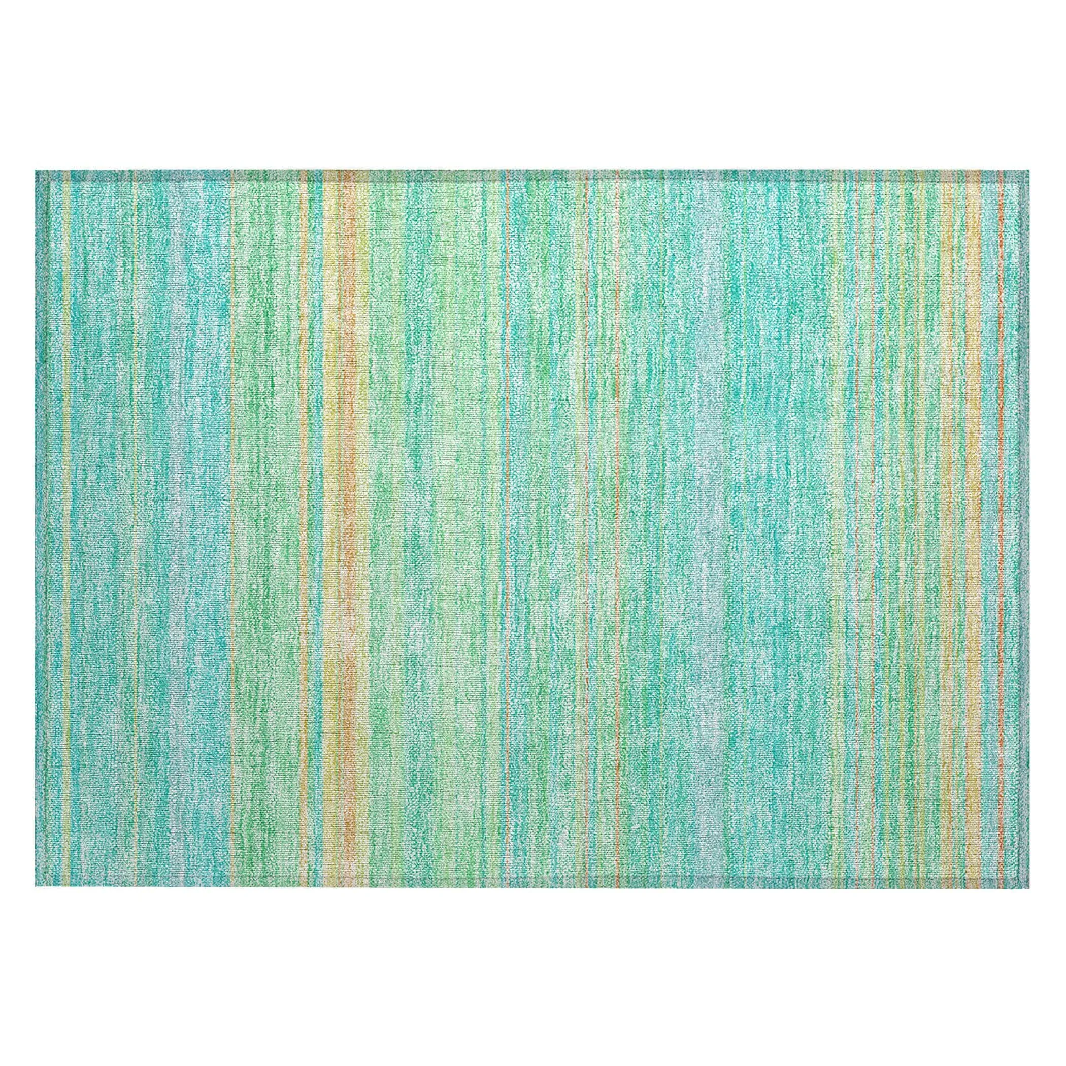 Machine Washable Indoor/ Outdoor Ombre Stripes Chantille Rug