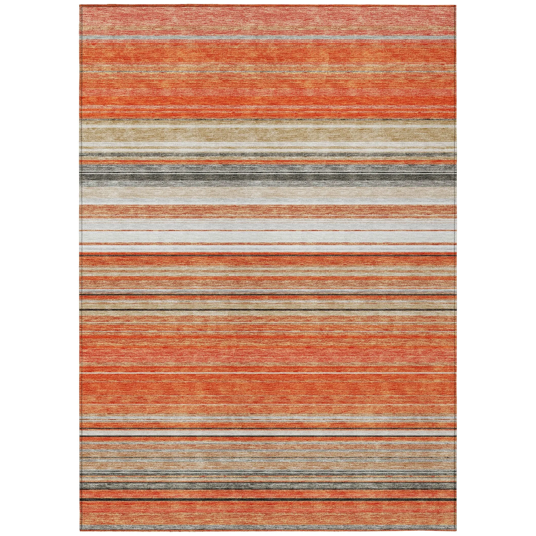 Machine Washable Indoor/ Outdoor Ombre Stripes Chantille Rug