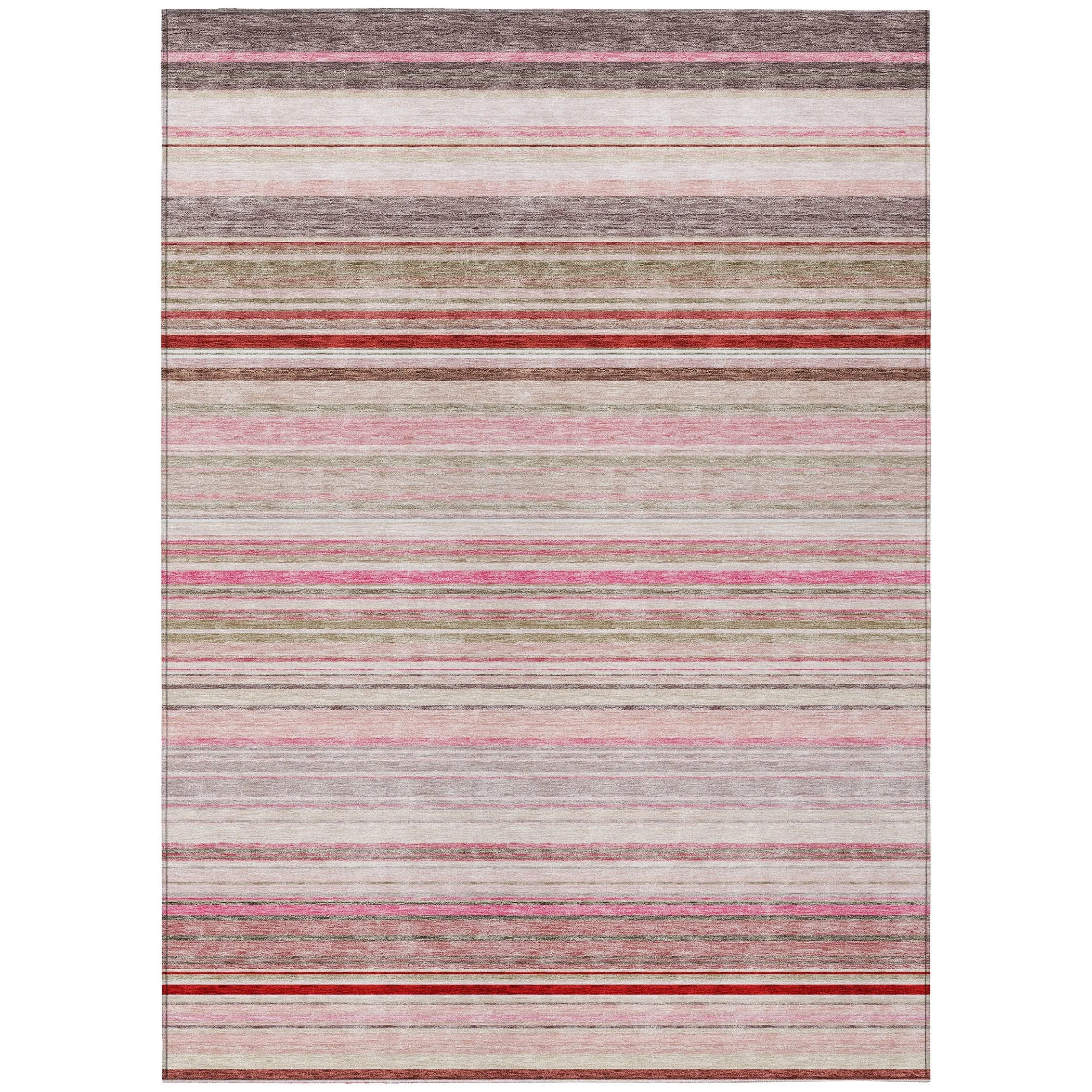 Machine Washable Indoor/ Outdoor Ombre Stripes Chantille Rug