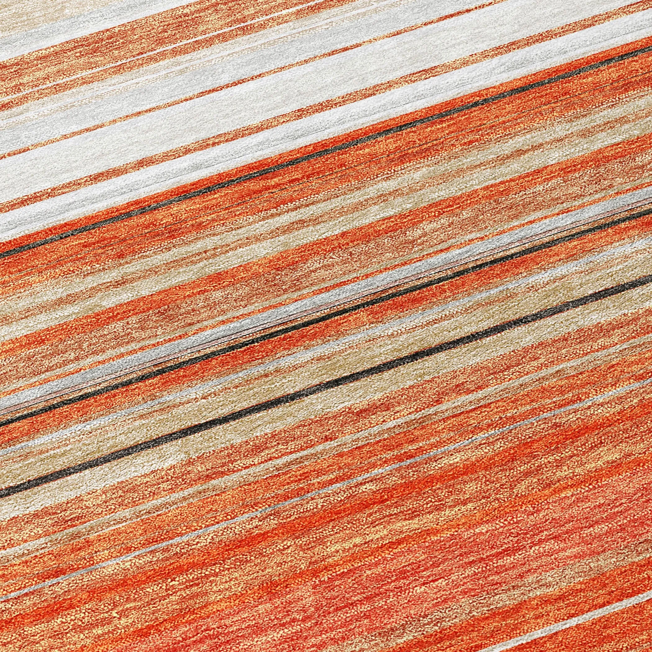 Machine Washable Indoor/ Outdoor Ombre Stripes Chantille Rug