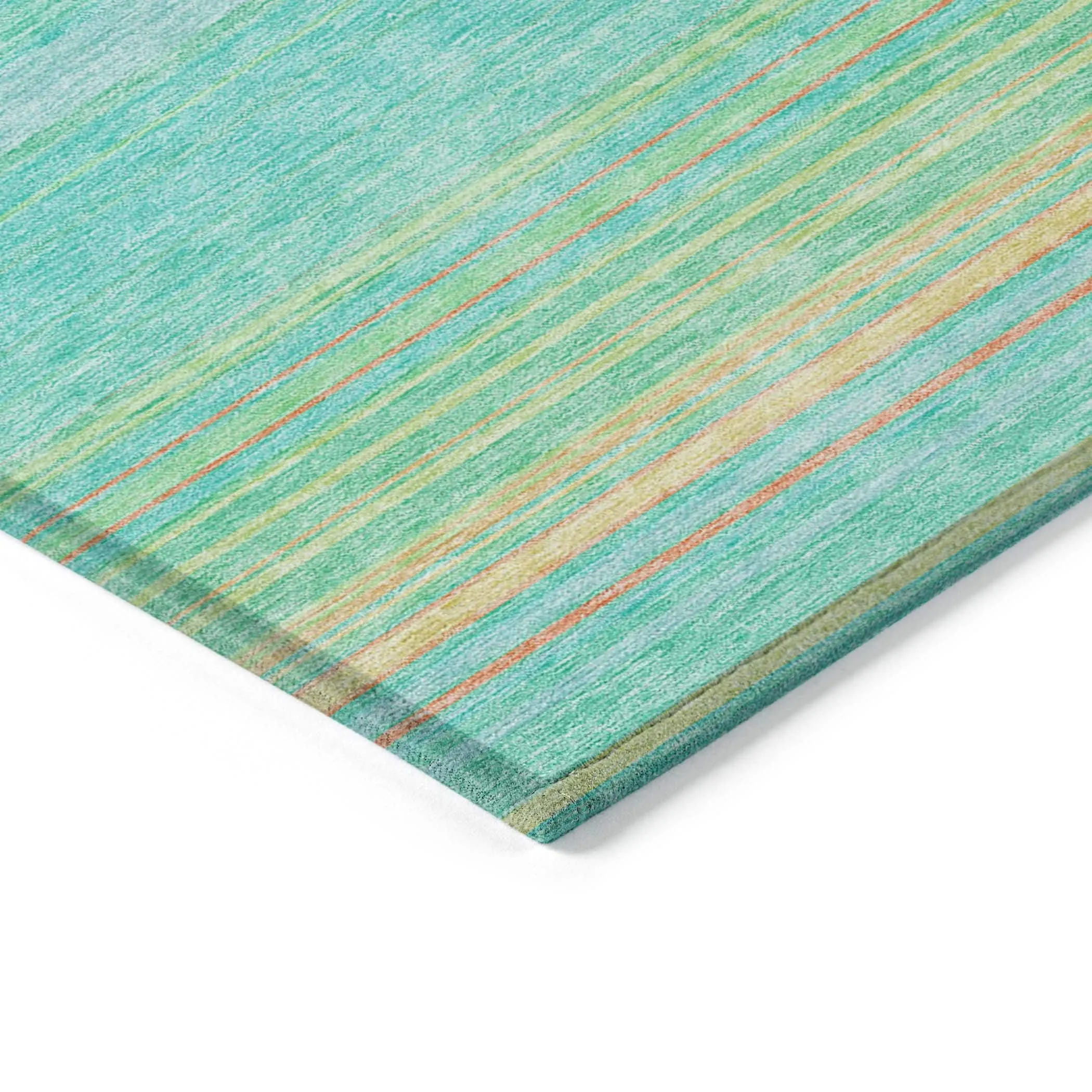 Machine Washable Indoor/ Outdoor Ombre Stripes Chantille Rug