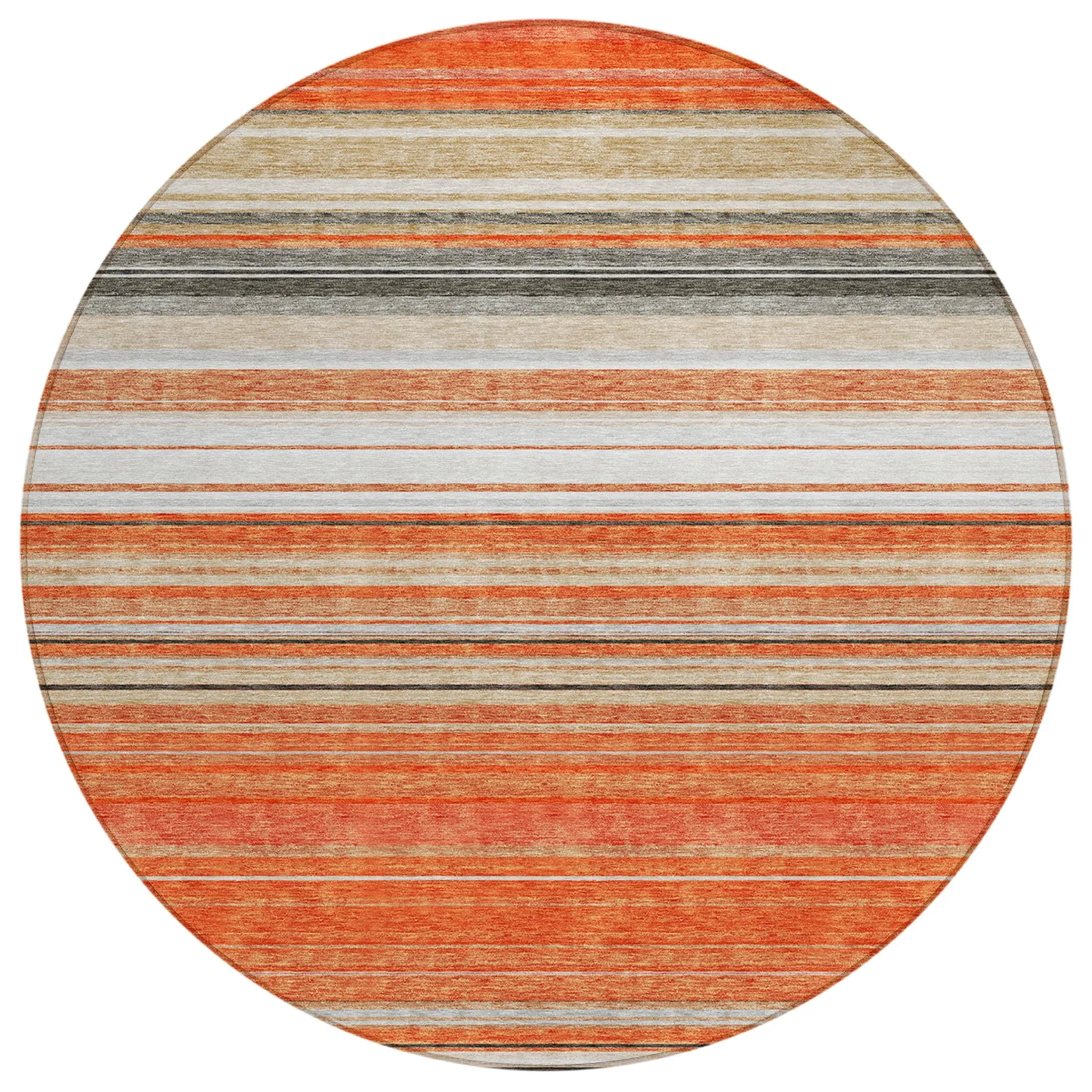 Machine Washable Indoor/ Outdoor Ombre Stripes Chantille Rug