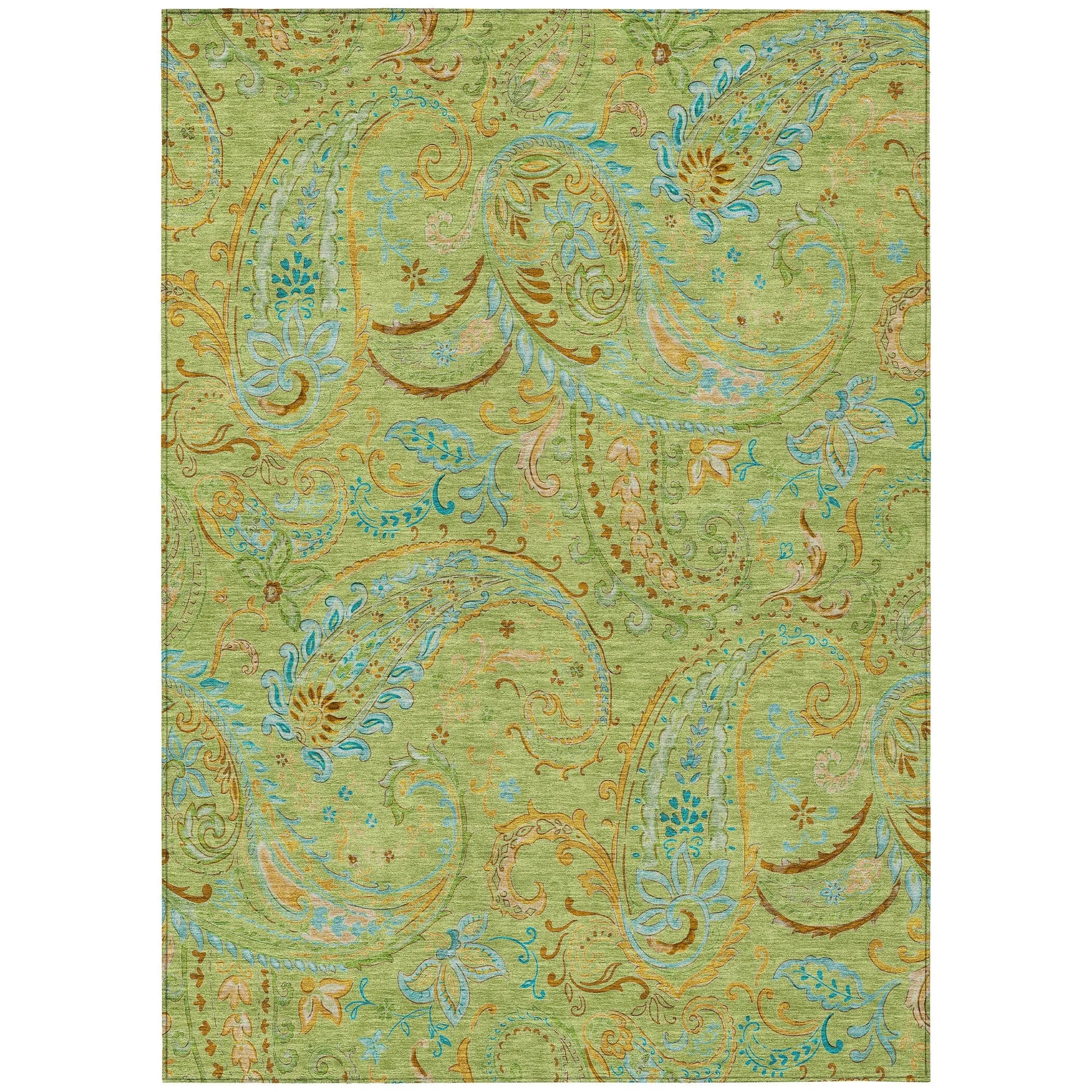 Machine Washable Indoor/ Outdoor Paisley Chantille Rug