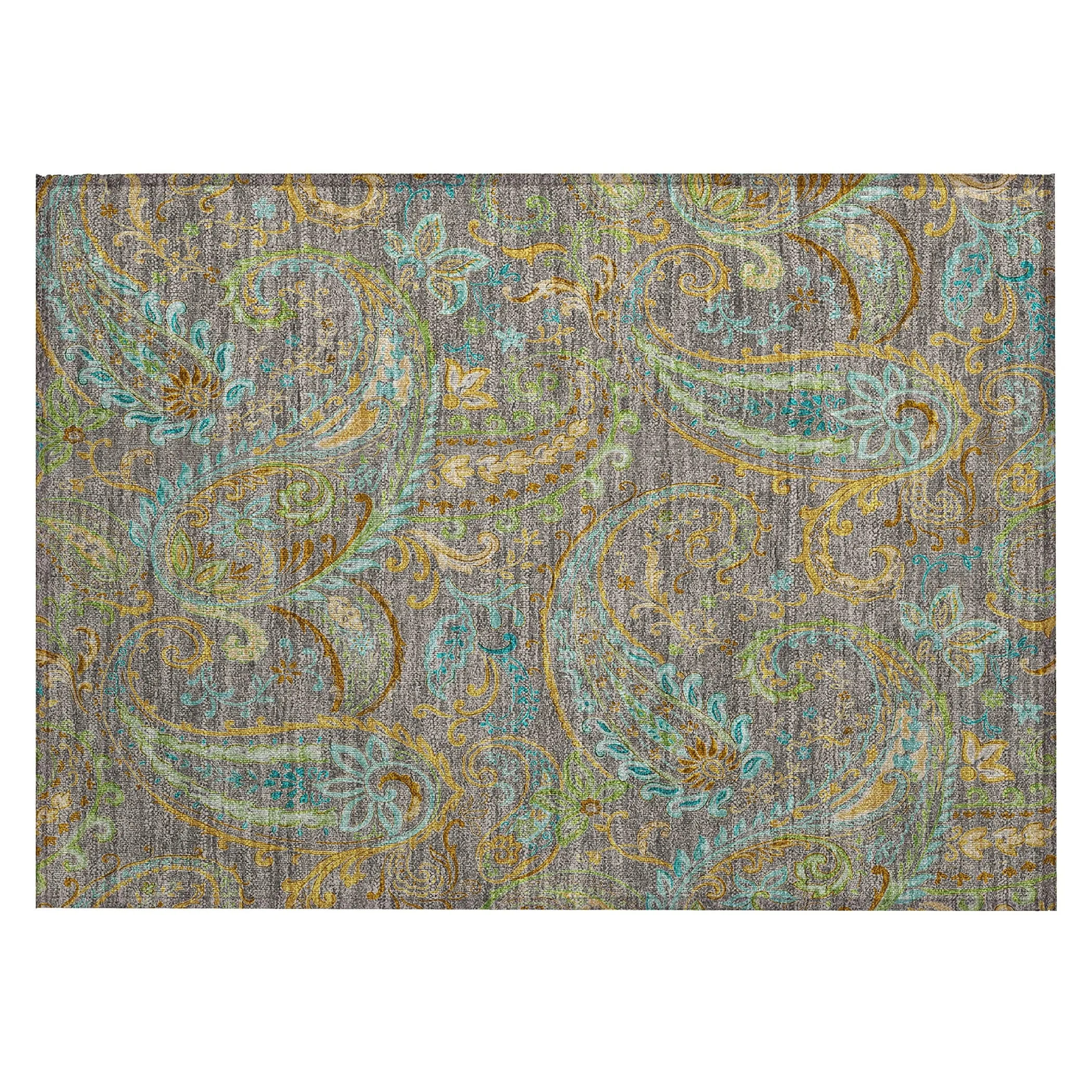 Machine Washable Indoor/ Outdoor Paisley Chantille Rug