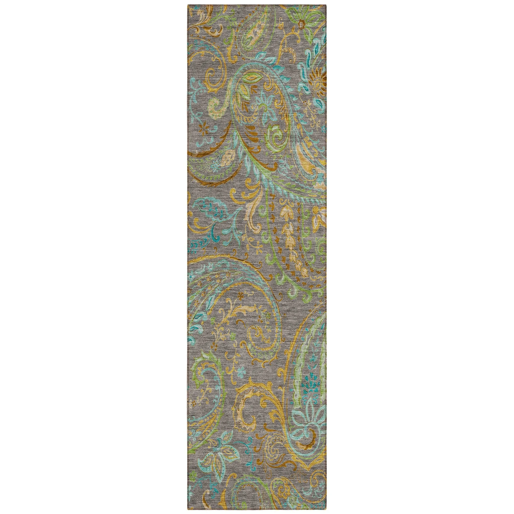 Machine Washable Indoor/ Outdoor Paisley Chantille Rug