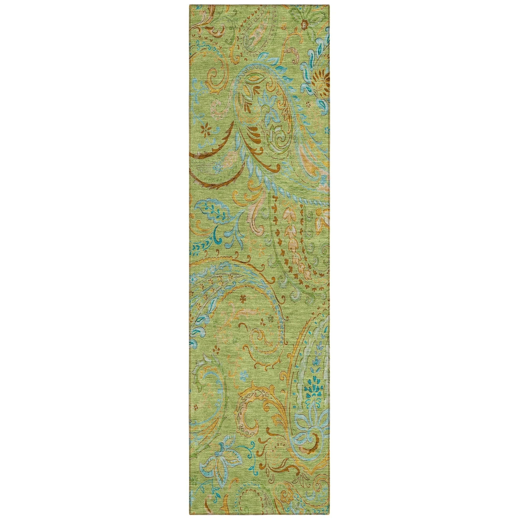 Machine Washable Indoor/ Outdoor Paisley Chantille Rug