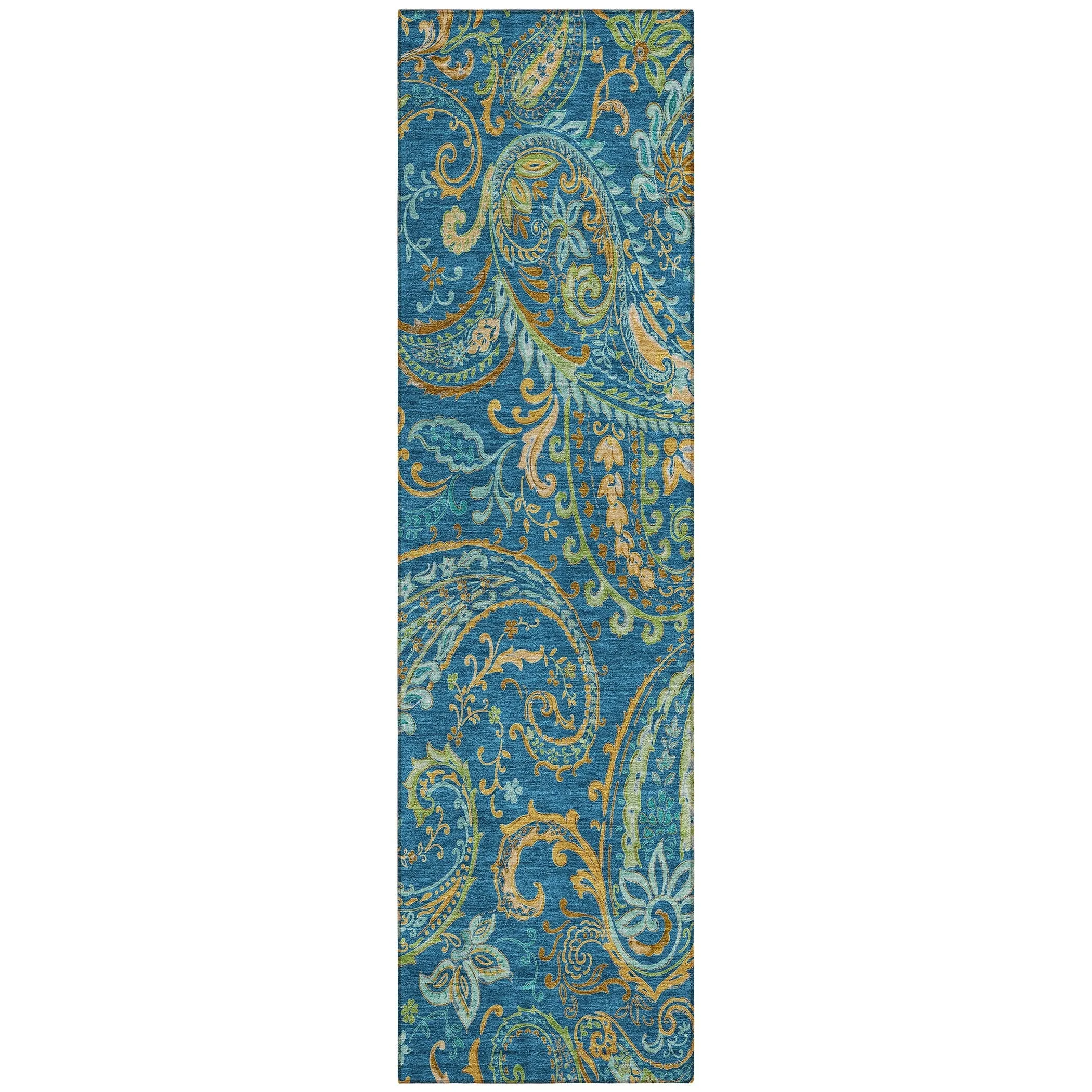 Machine Washable Indoor/ Outdoor Paisley Chantille Rug