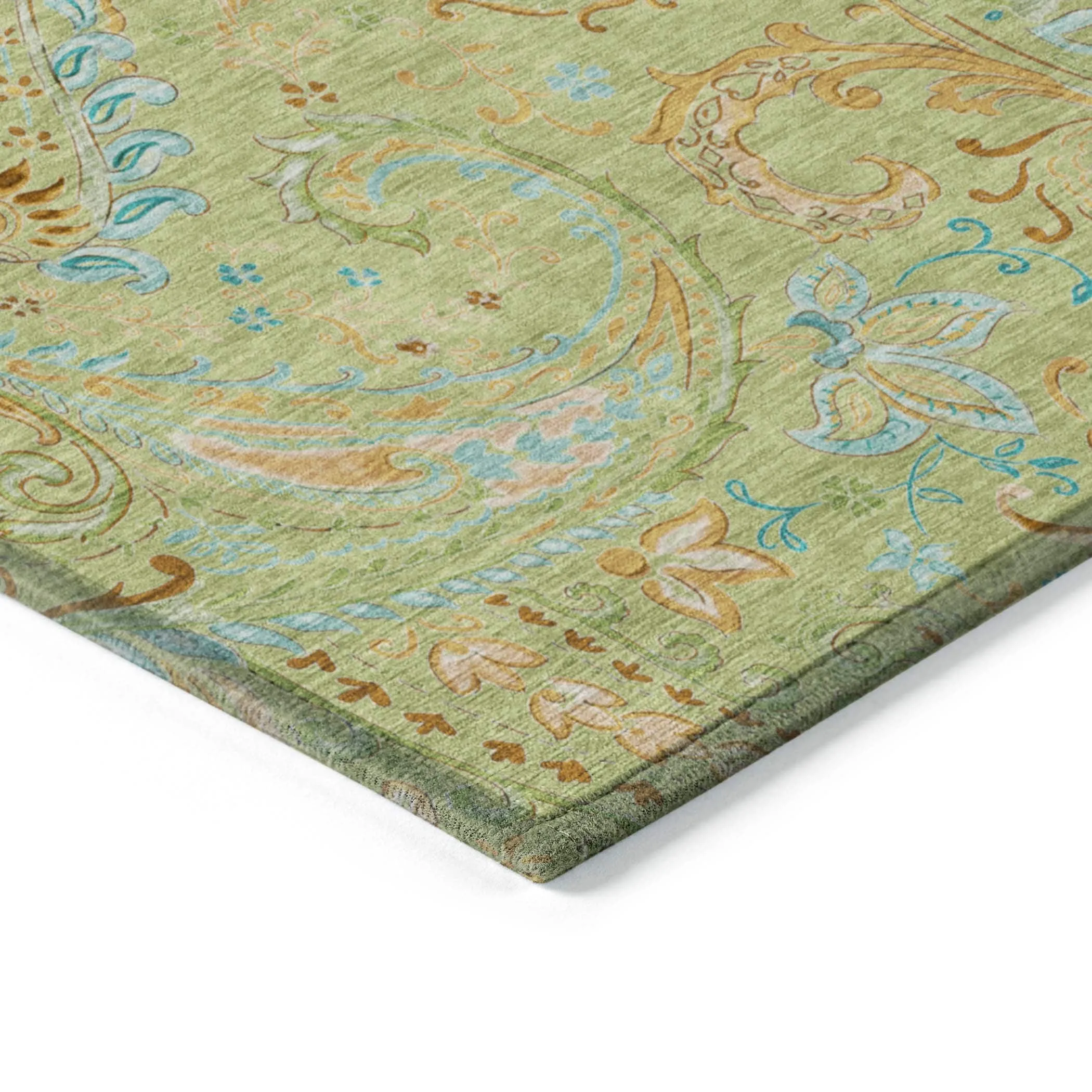 Machine Washable Indoor/ Outdoor Paisley Chantille Rug