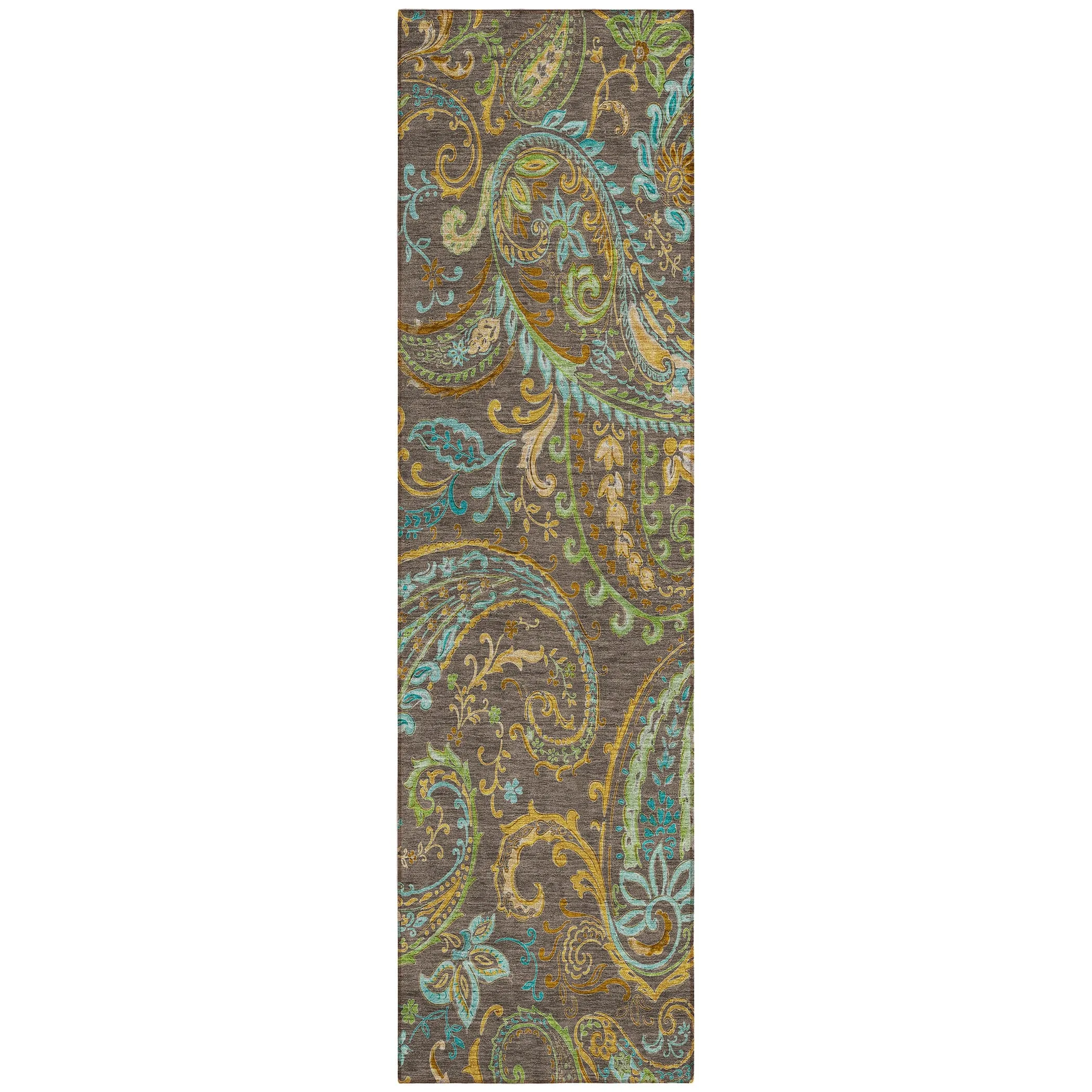 Machine Washable Indoor/ Outdoor Paisley Chantille Rug
