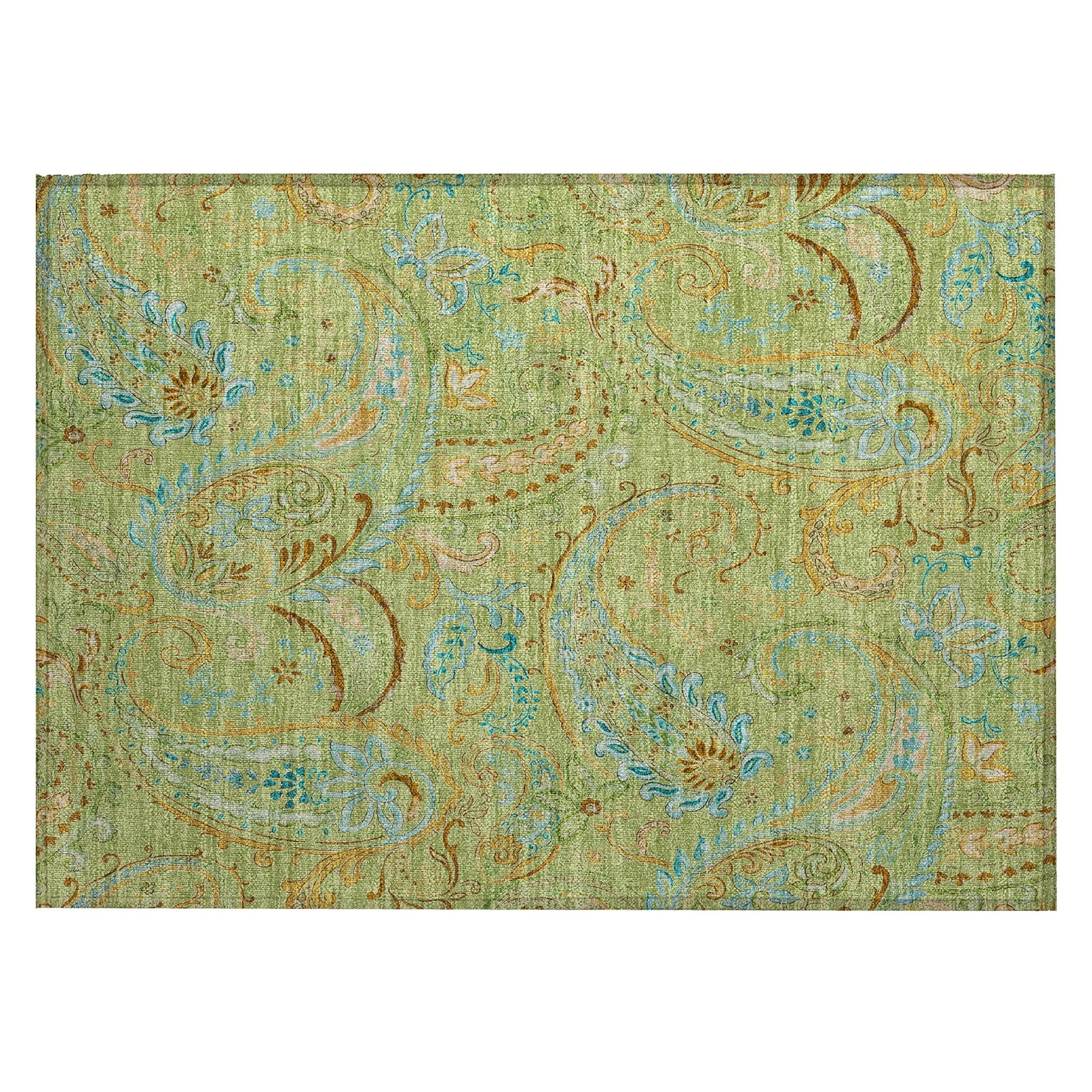 Machine Washable Indoor/ Outdoor Paisley Chantille Rug
