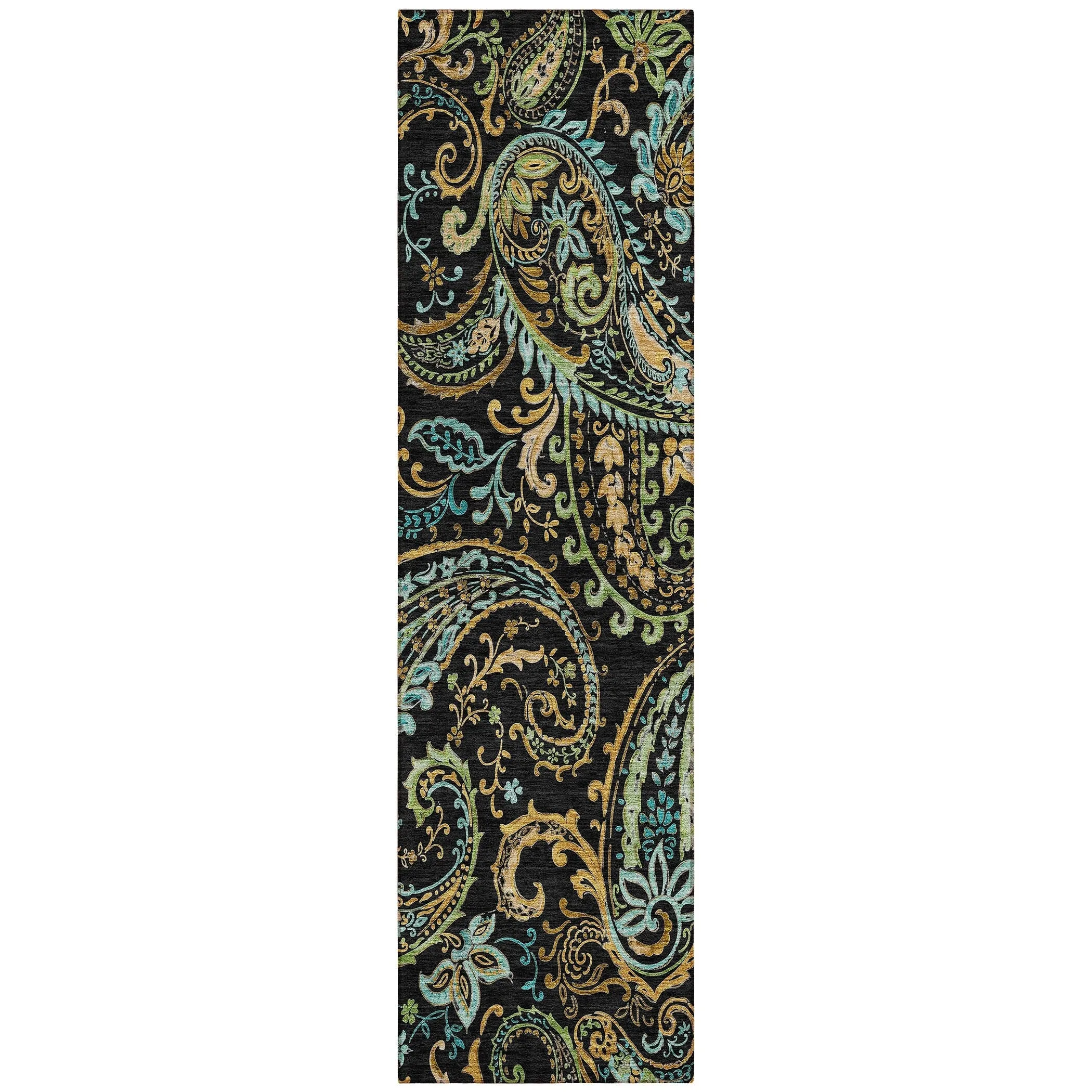 Machine Washable Indoor/ Outdoor Paisley Chantille Rug