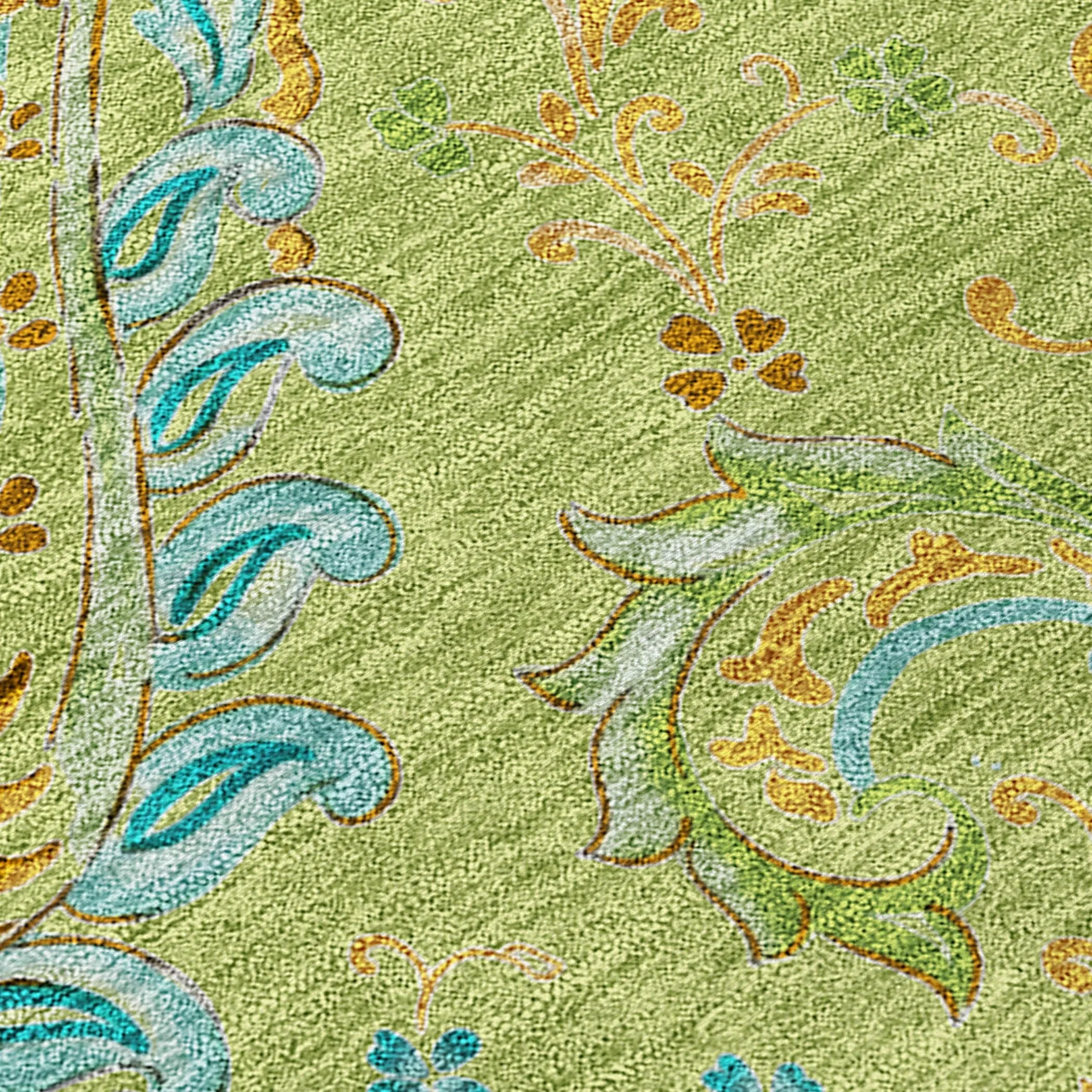Machine Washable Indoor/ Outdoor Paisley Chantille Rug
