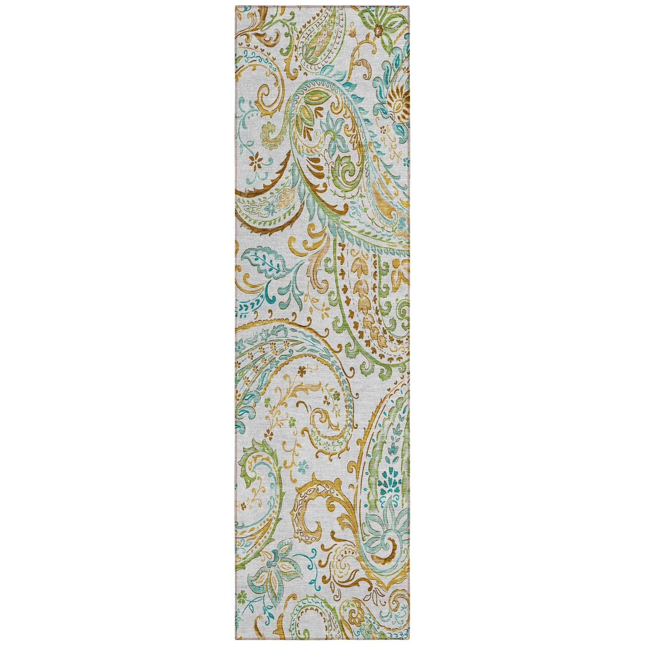 Machine Washable Indoor/ Outdoor Paisley Chantille Rug