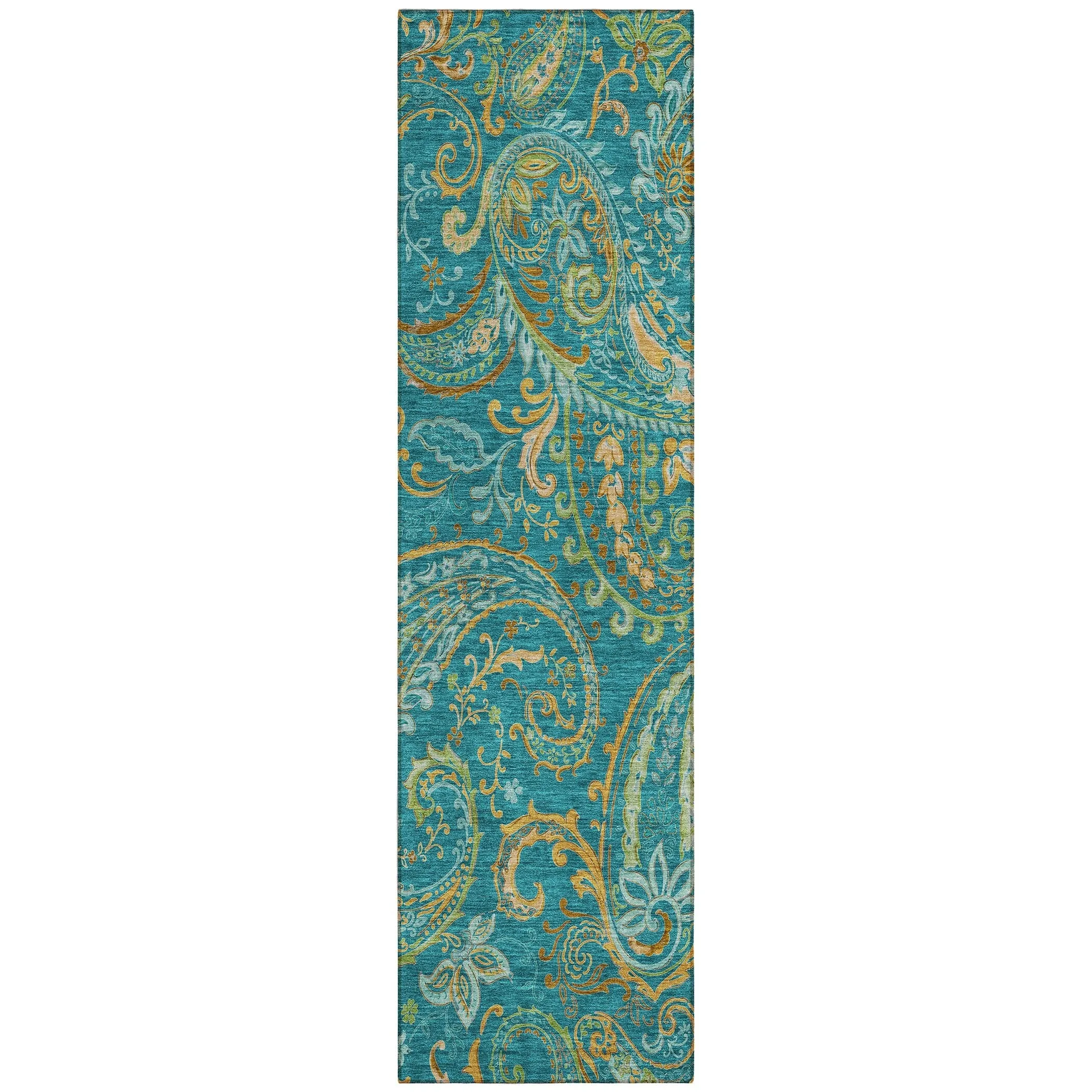 Machine Washable Indoor/ Outdoor Paisley Chantille Rug