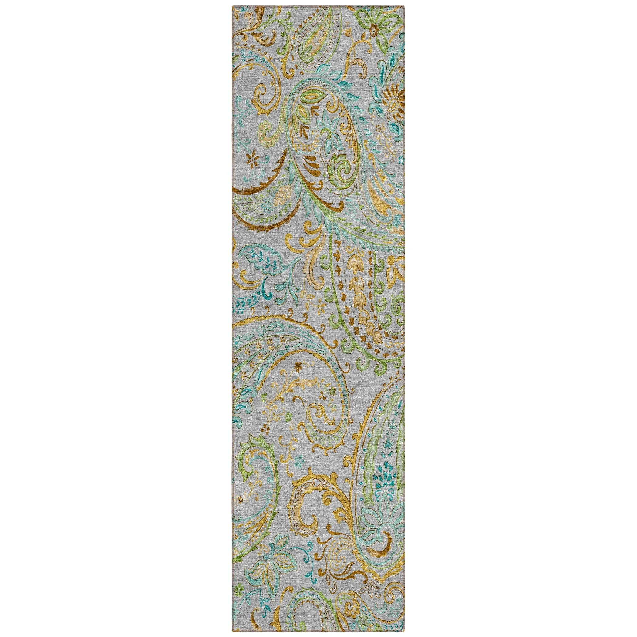 Machine Washable Indoor/ Outdoor Paisley Chantille Rug
