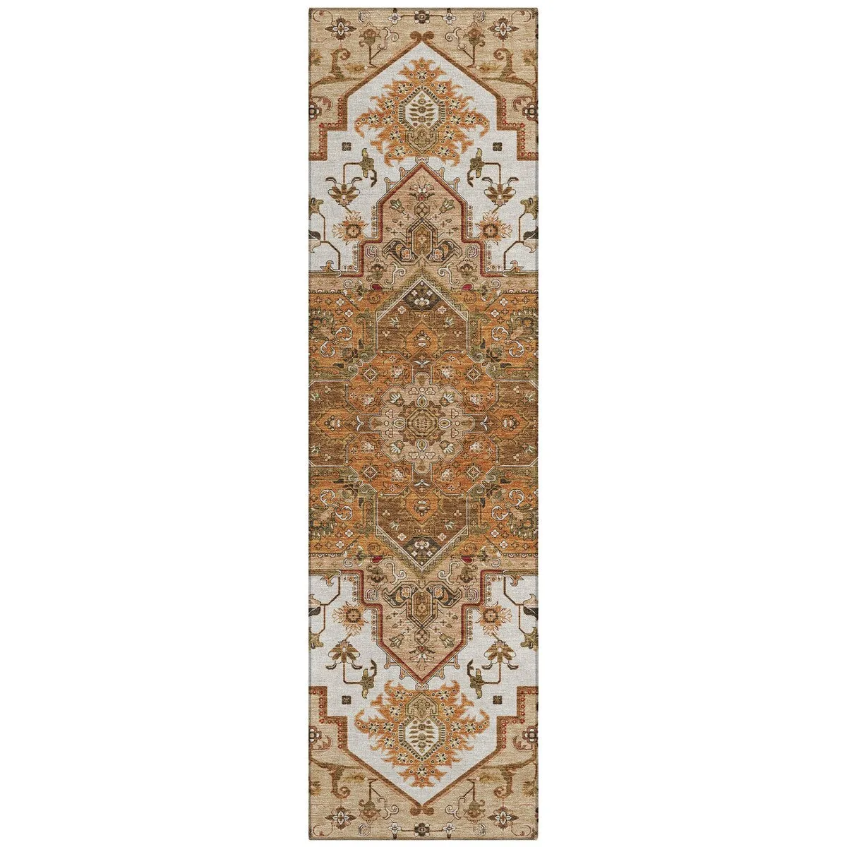 Machine Washable Indoor/ Outdoor Persian Traditional Chantille Rug
