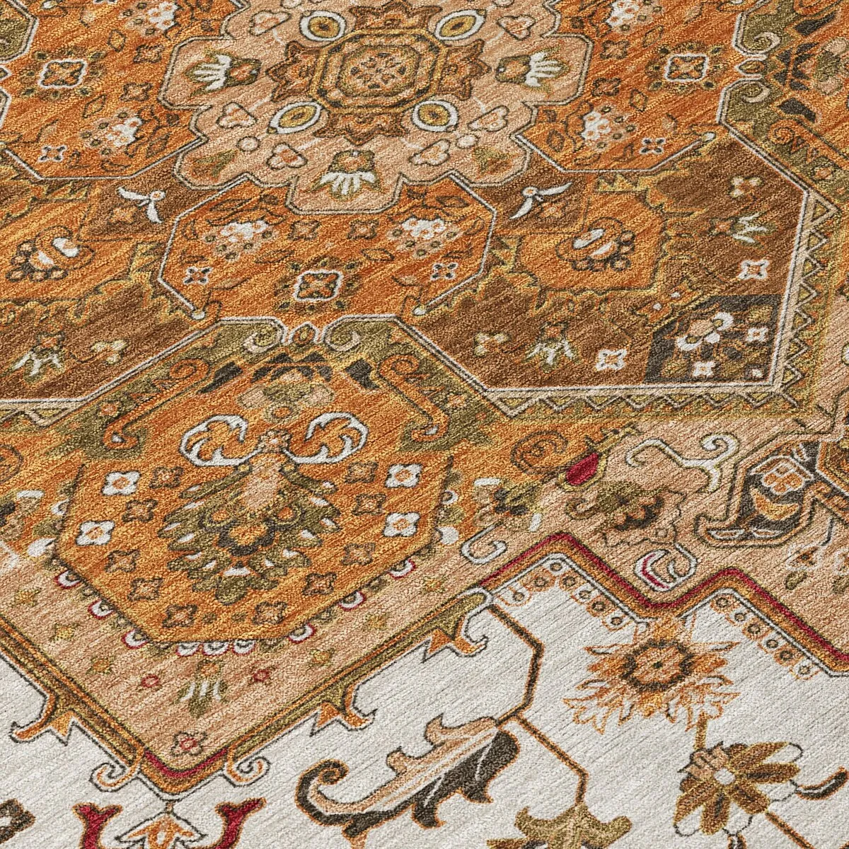 Machine Washable Indoor/ Outdoor Persian Traditional Chantille Rug