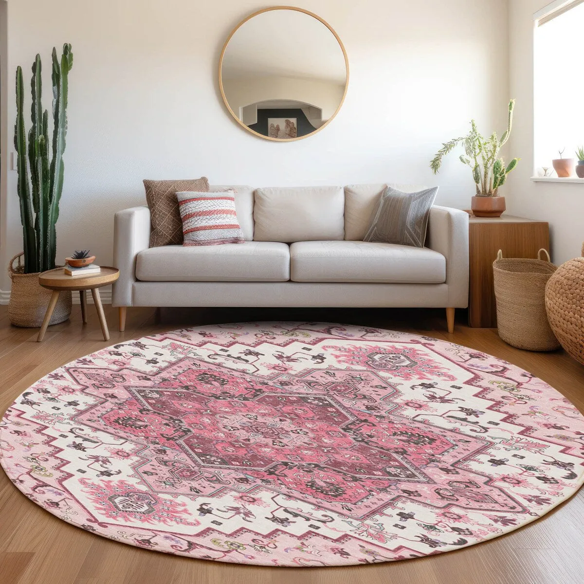 Machine Washable Indoor/ Outdoor Persian Traditional Chantille Rug