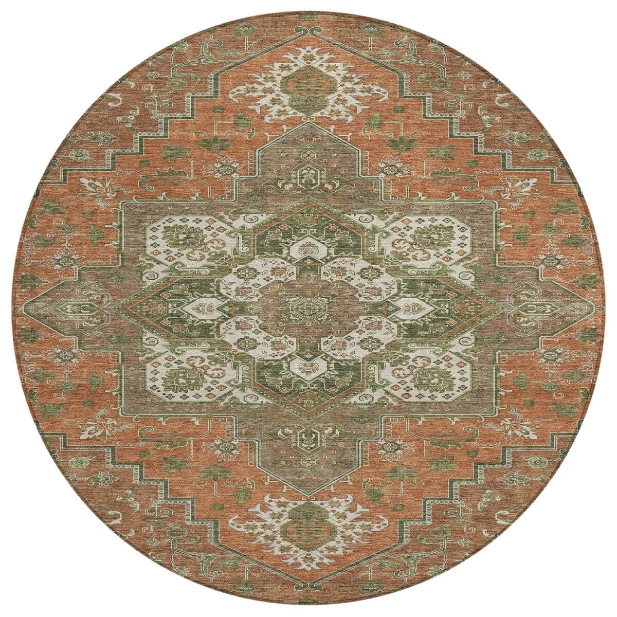 Machine Washable Indoor/ Outdoor Persian Traditional Chantille Rug